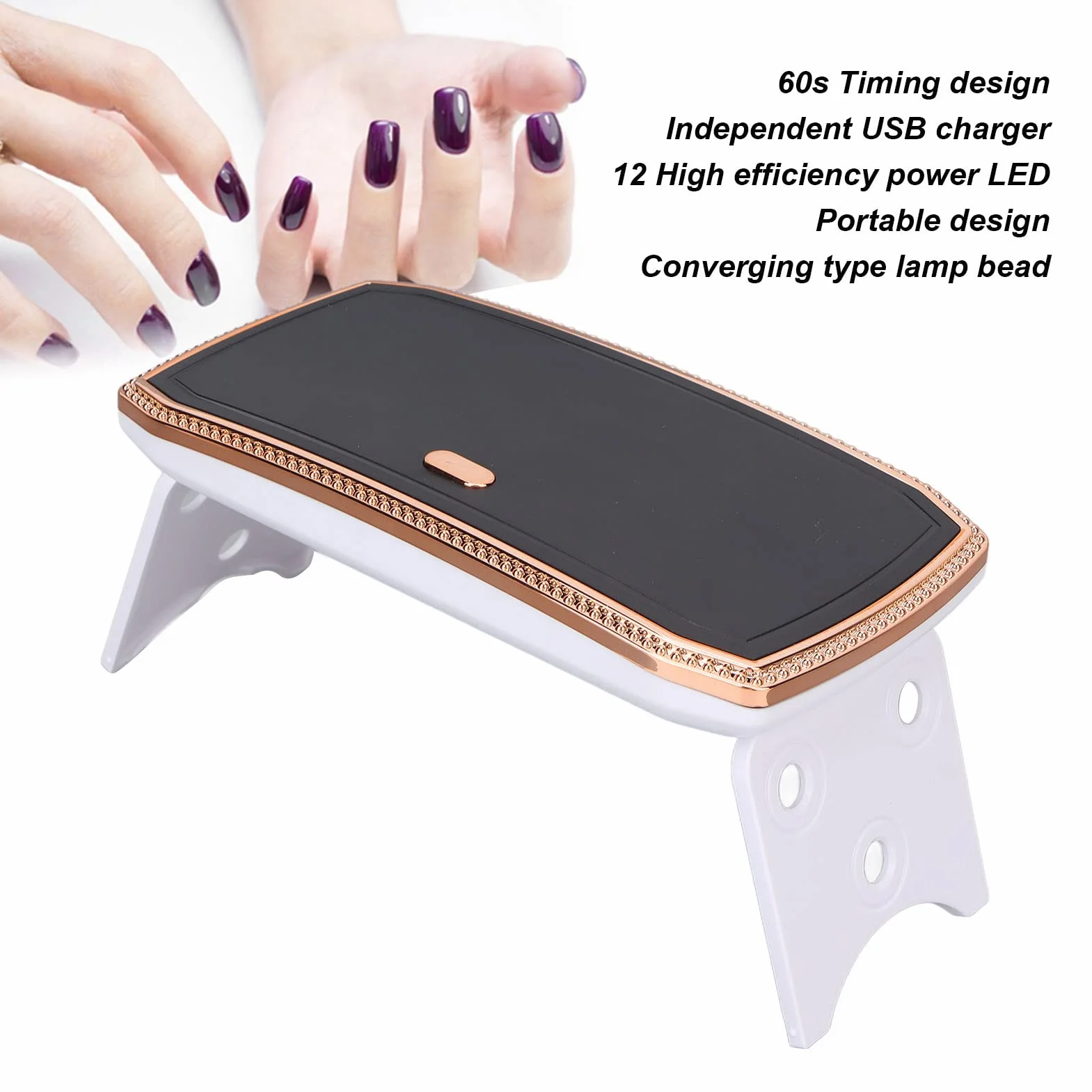 Mini lampa LED do paznokci 36W składana UV utwardzana żelowych DIY Nail Art