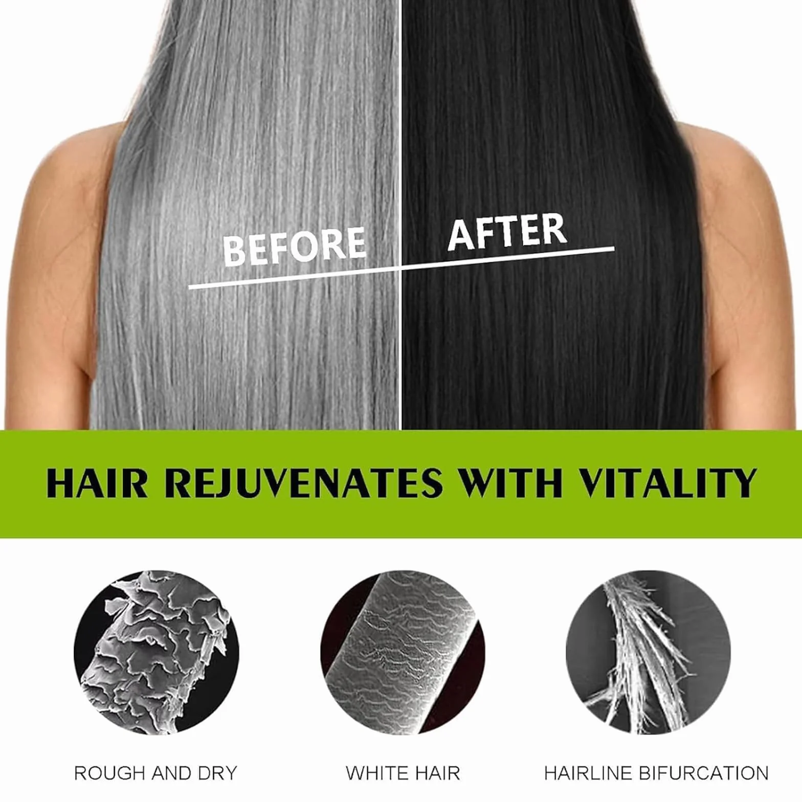 Nova Hair Dye Shampoo, Hair Dye Coloring Shampoo, Hair Color for Gray Hair Coverage, Quick Easy Long Lasting Nourish, Nova Hair Instant Dye Shampoo for Men & Women, 200ml (black)