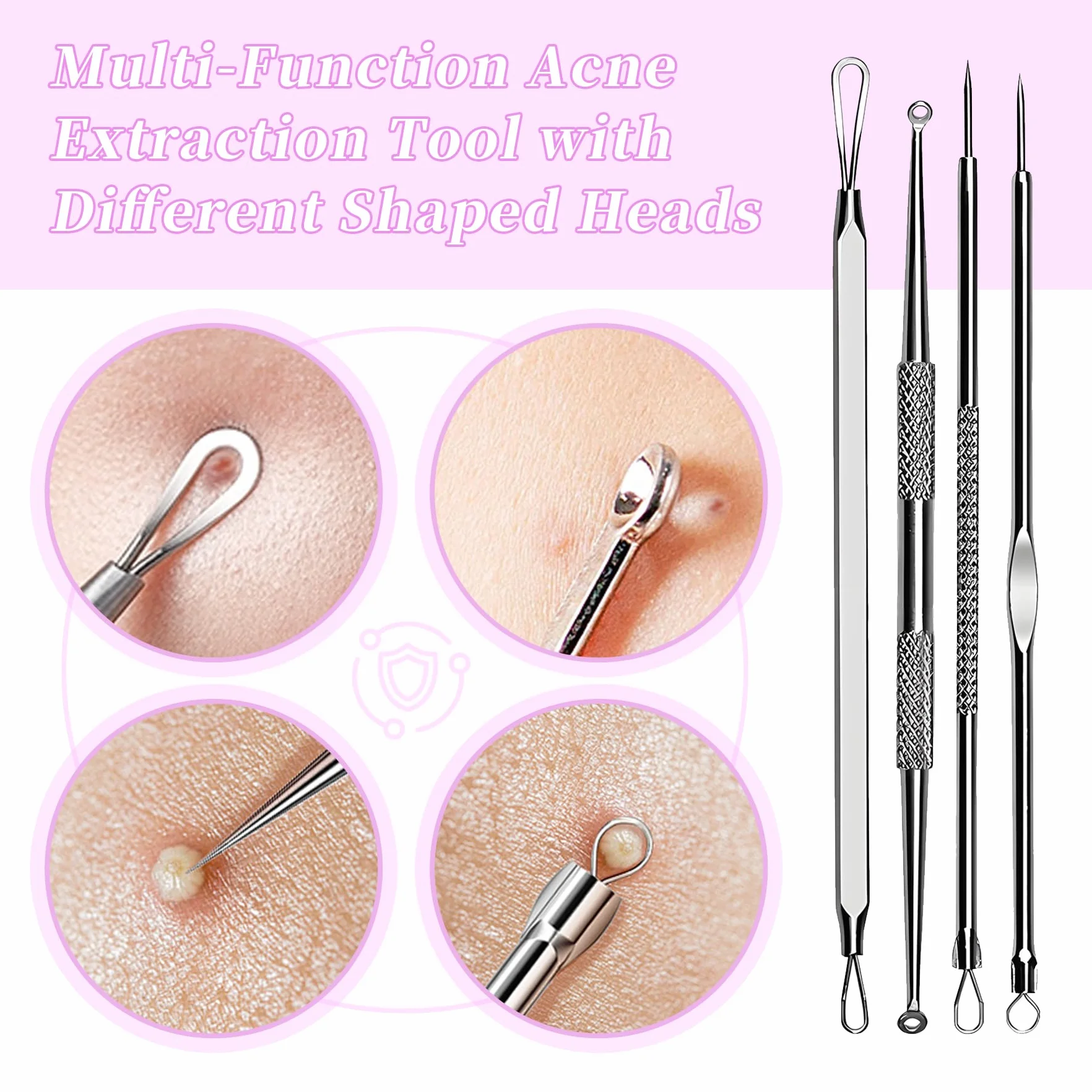 11 sztuk zestaw narzędzi do usuwania zaskórników, pęseta do usuwania zaskórników, wyciskarki do usuwania zaskórników, do leczenia i usuwania wągrów i trądziku na twarzy