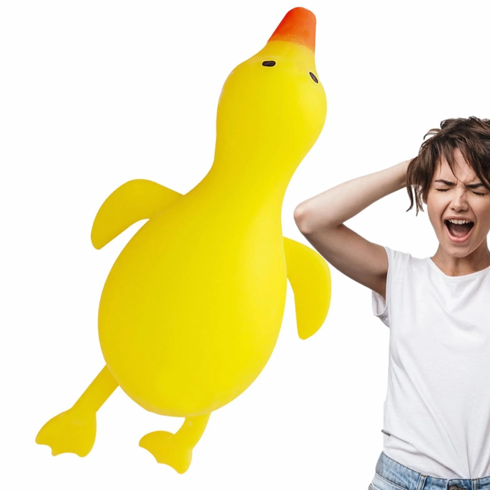 Duck Stress Relief Toy Squeezing Sensory Soft Animal for Kids