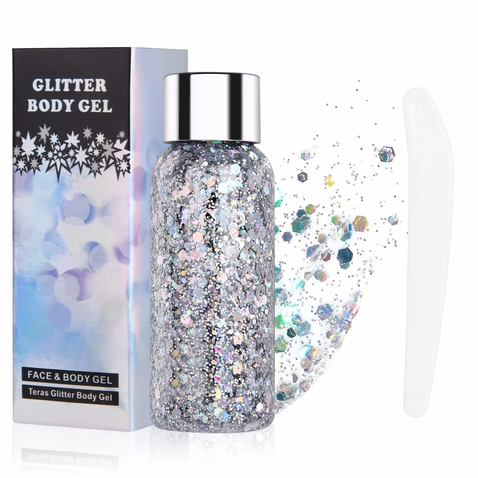 URAQT Żel brokatowy do ciała Chunky Glitter Gel Body Lotion brokatowy płynny cień do powiek cekiny syrenki
