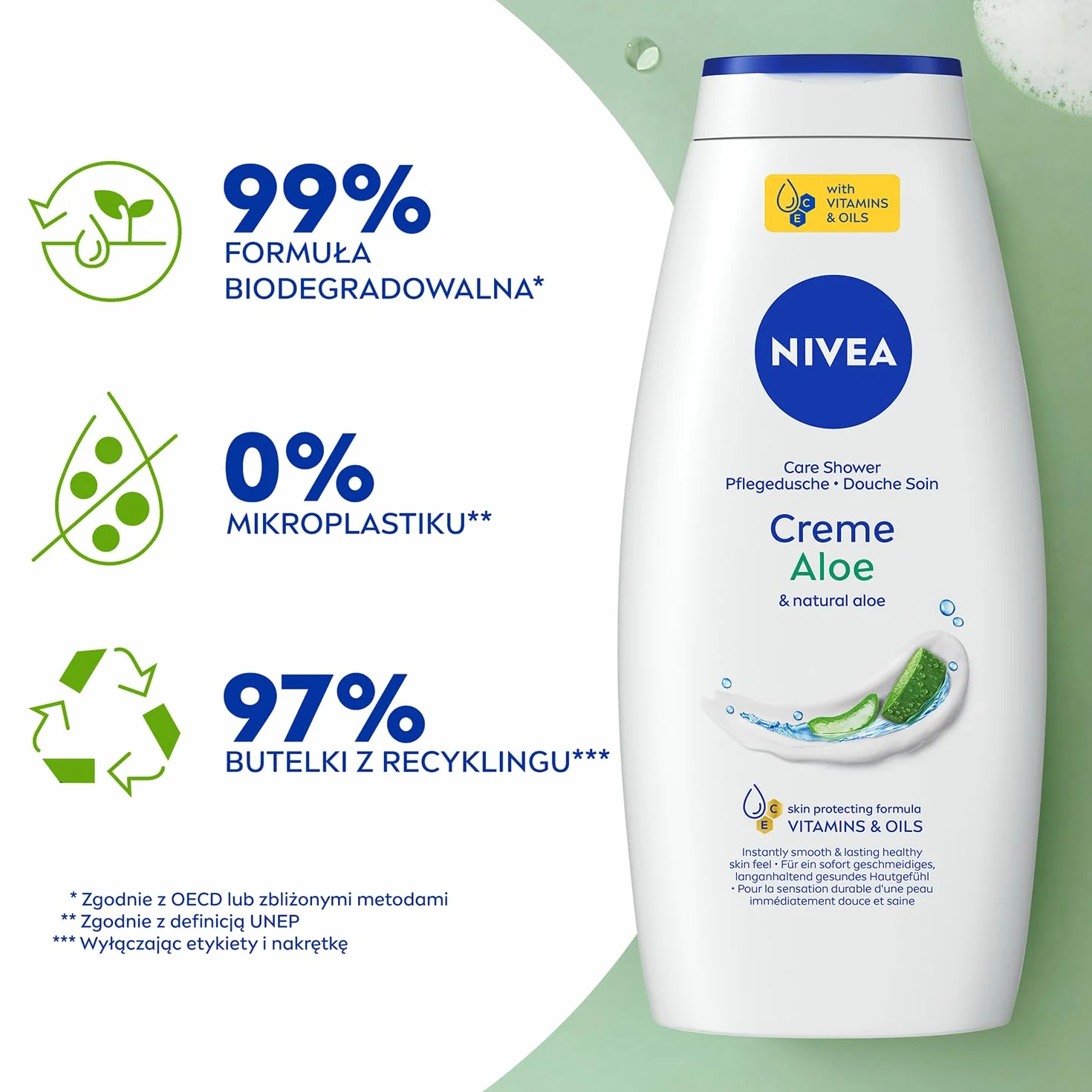NIVEA Creme Aloe Kremowy żel pod prysznic do ciała 750 ml