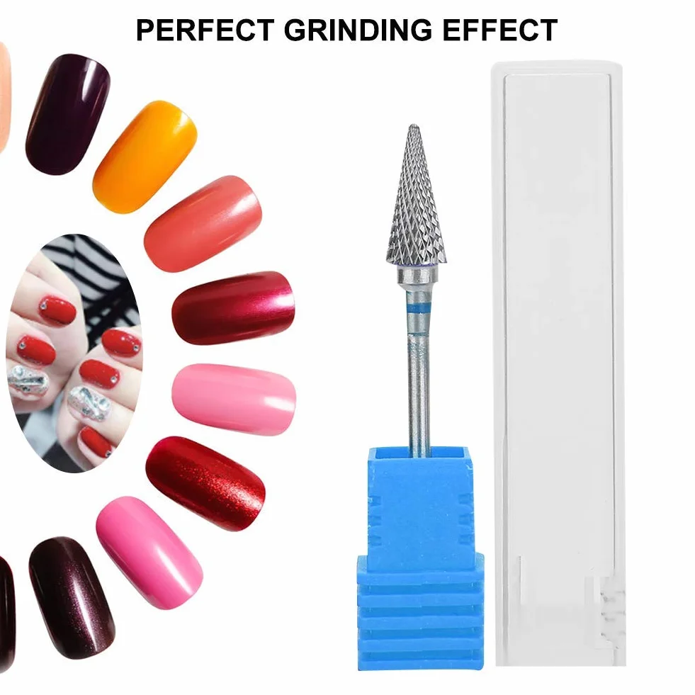 Elektryczne Wiertła do Paznokci Stal Wolframowa Manicure Pedicure Głowica Szlifierska