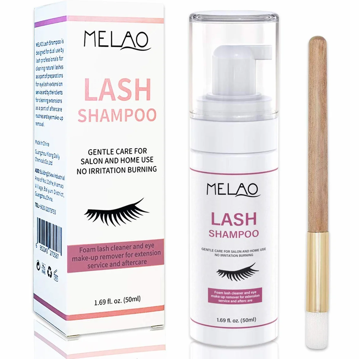 Eyelash Extension Cleanser Foaming Shampoo Oil Paraben Sulfate Free 1.69fl.oz
