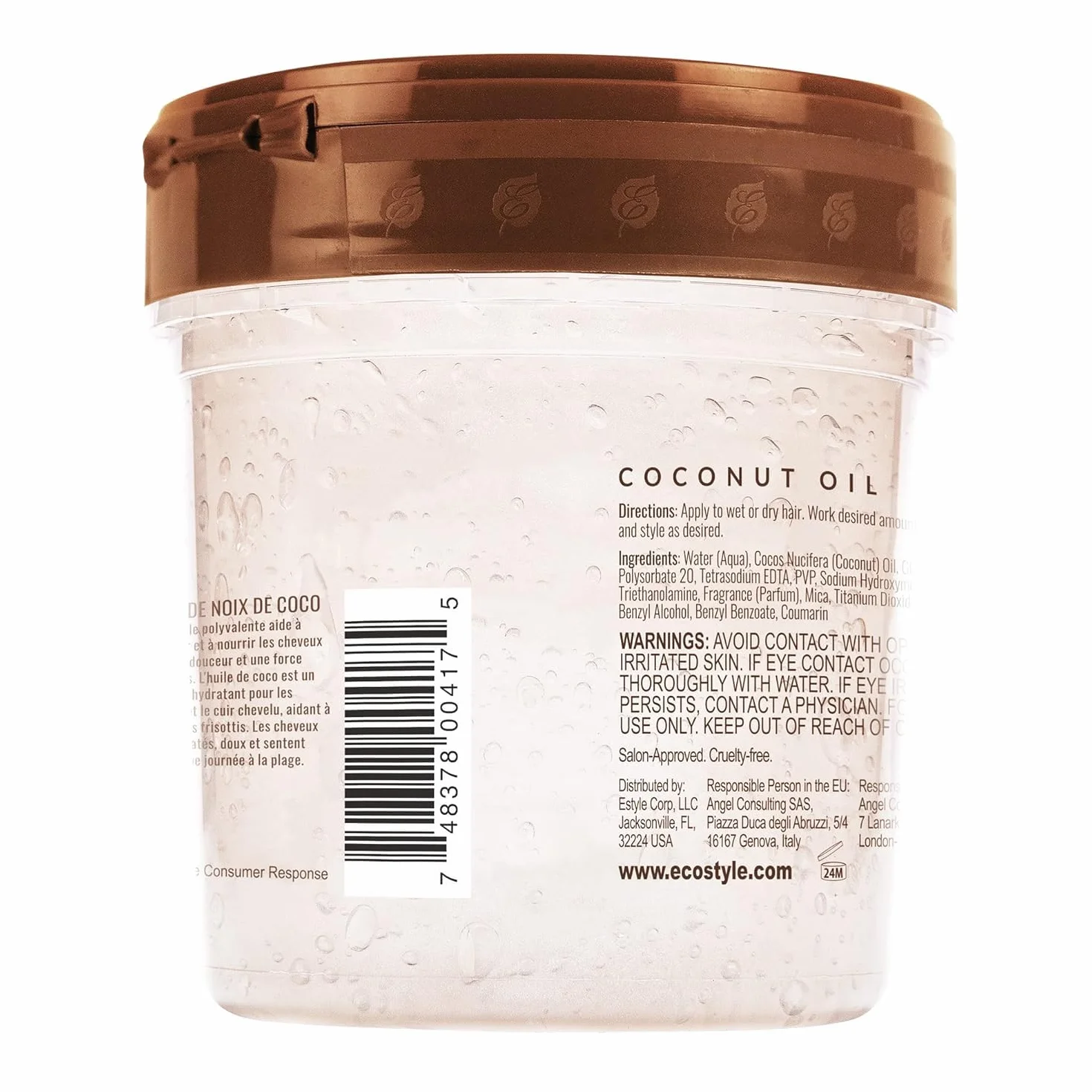Ecoco Eco Style Gel Oil kokosowy Bez alkoholu 8 oz 236 ml