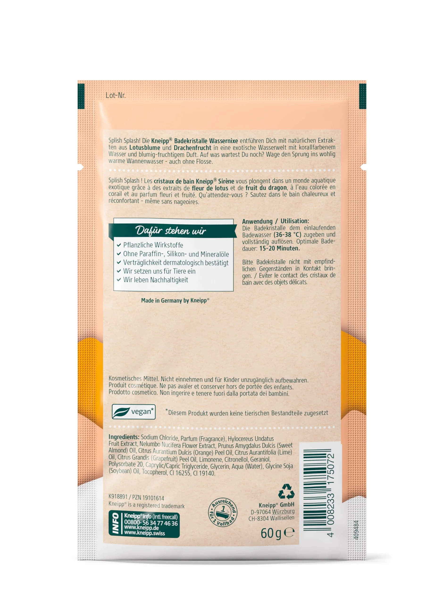 Kneipp Lotos & Dragonfruit Sól do Kąpieli, 60 g