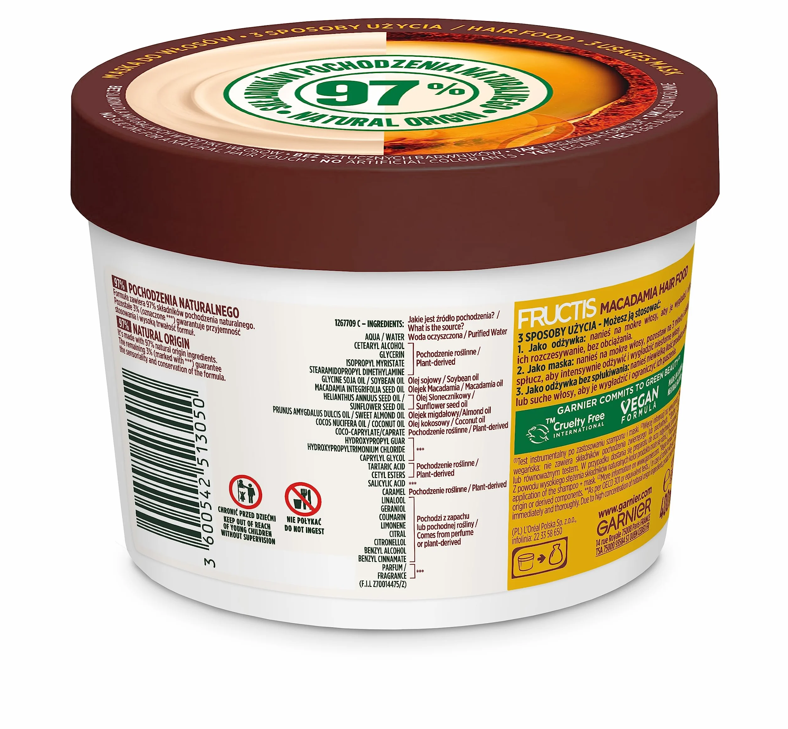 Garnier Fructis Hair Food Macadamia Maska do włosów suchych 400 ml