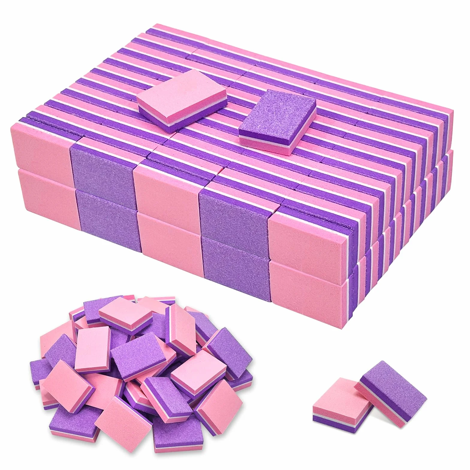 100 sztuk mini bloczków do paznokci, 100/180, dwustronne bloki do paznokci, do paznokci akrylowych i naturalnych, profesjonalne bloki do manicure