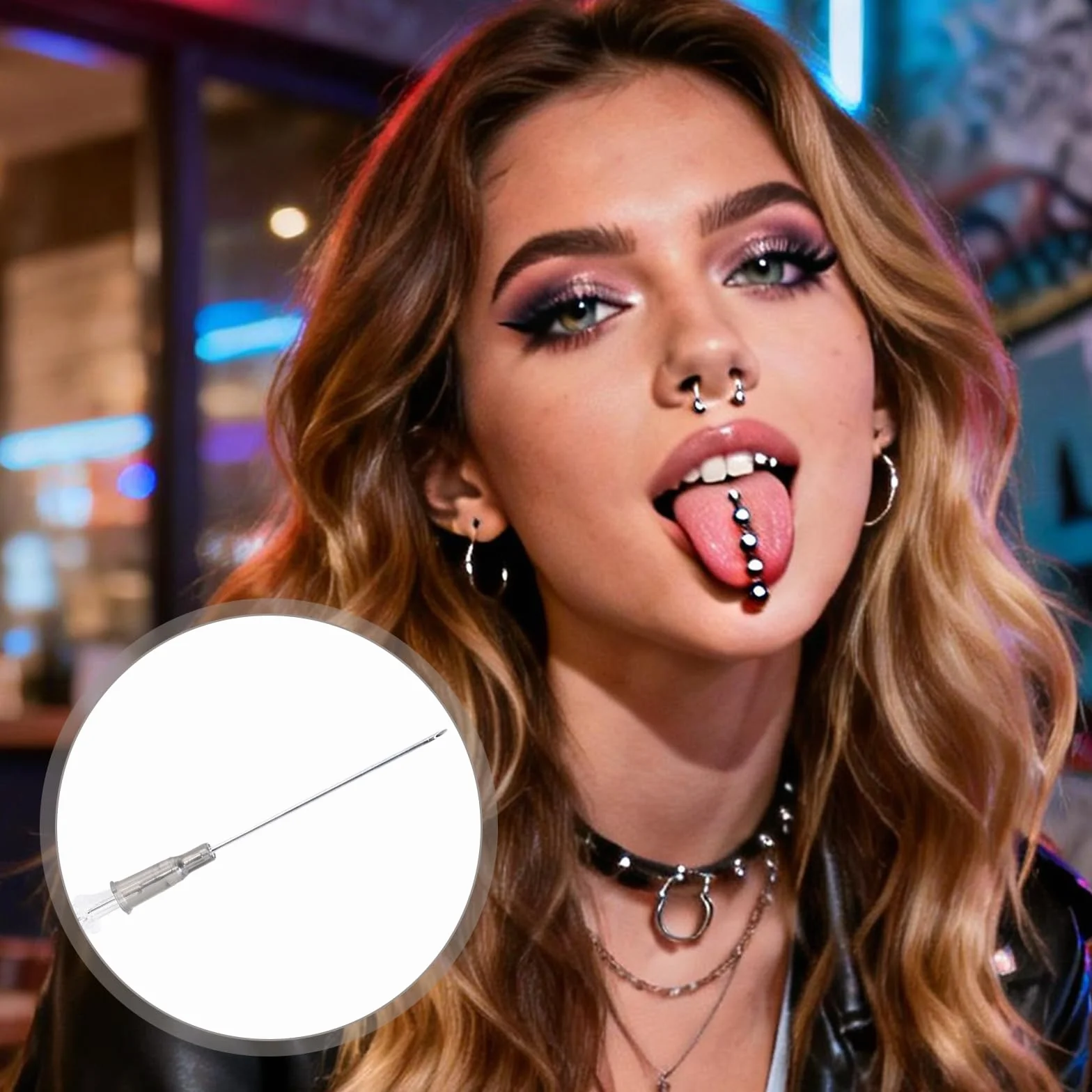 5 sztuk Cateter Piercing, igły do przekłuwania tragusa z nasadką do uszu, nosa i ust