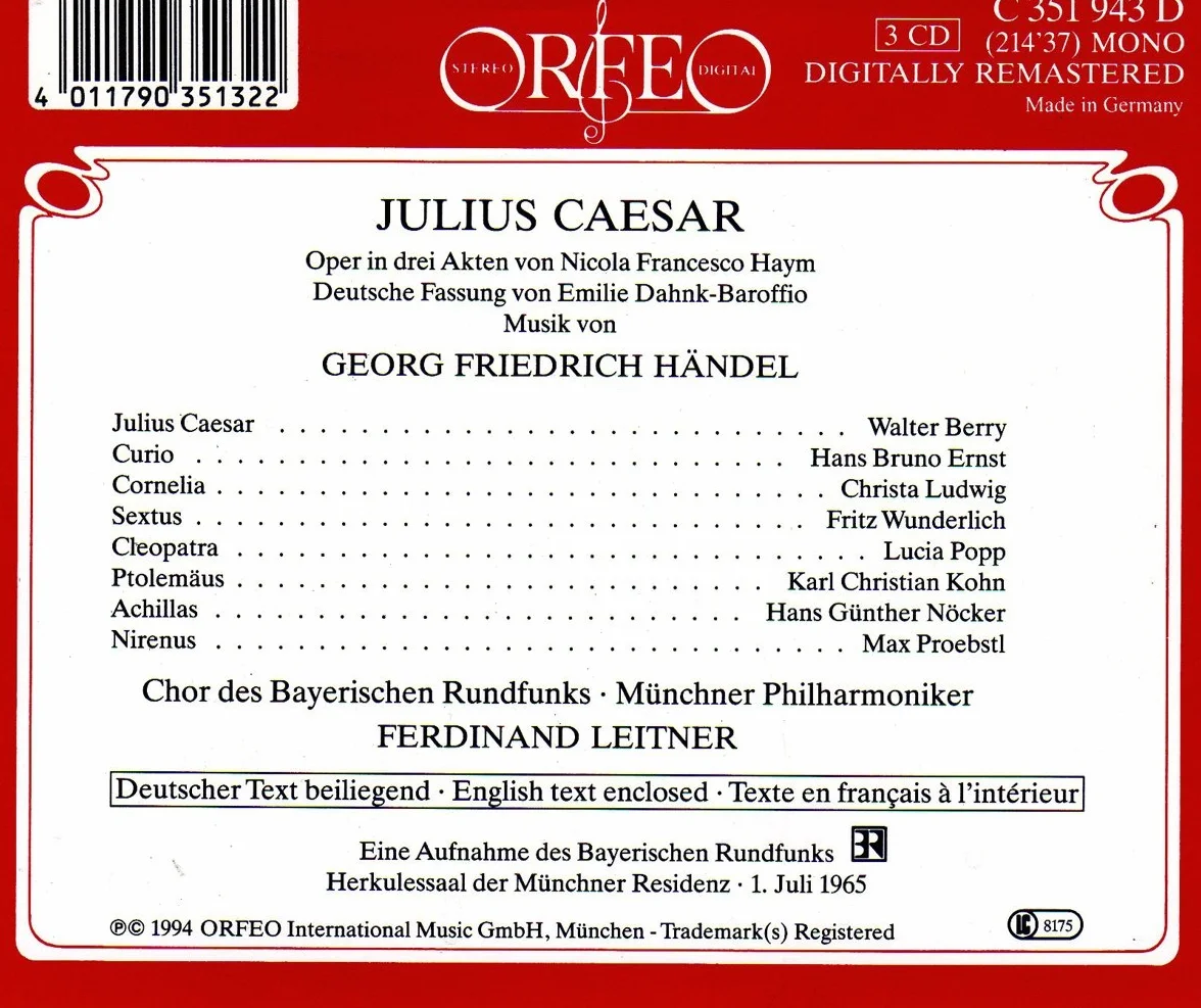 Giulio Cesare-Comp Opera
