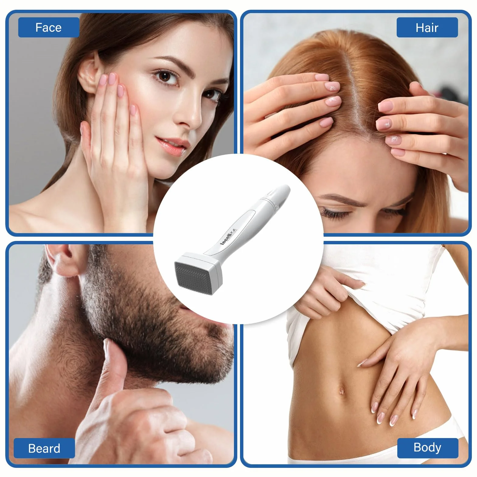 Derma Stamp Regulowany Mikroneedling 0,25 mm ~ 3,0 mm, Profesjonalne Tytanowe Mikro Igły do Twarzy, Porostu Włosów, Przeciwstarzeniowego, Regeneracji Komórek (140 Igiełek)