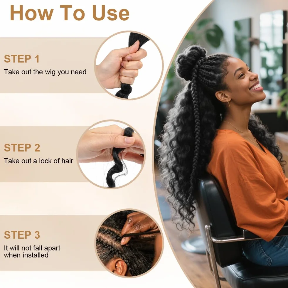 Aomig Brazylijska klamra Deep Twist Ocean Wave Braiding Extension syntetyczne warkocze afrykańskie kręcone