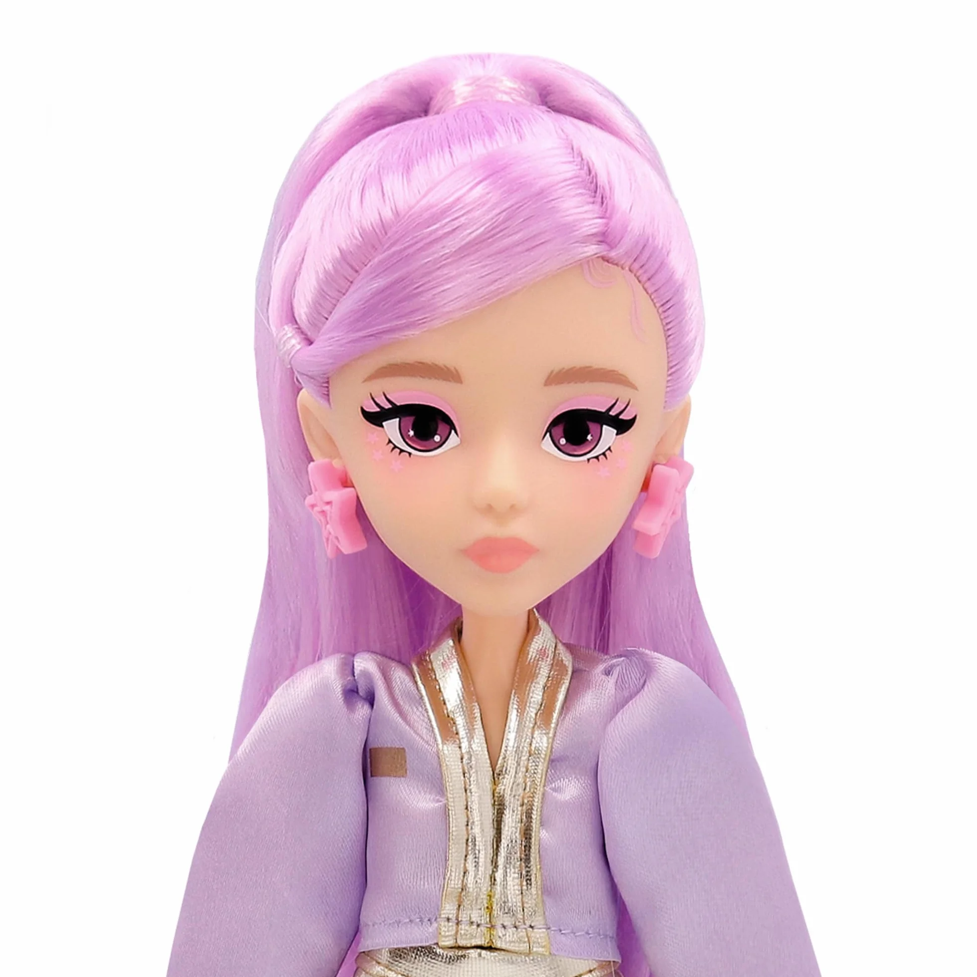 K Pop Idol Lalka Nari Fashion Doll K-Pop Power Idol, Lawendowe włosy. 3 akcesoria do tworzenia optymalnych strojów dla fanów w wieku 3 lat