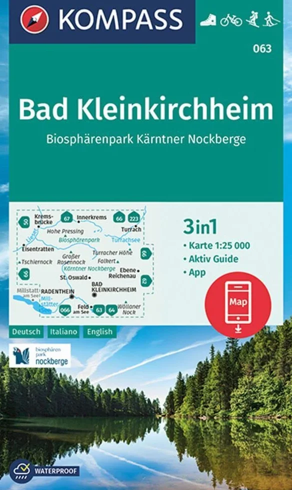 063 bad kleinkirchheim biospharenpark karntner nockberge: 3in1 Wanderkarte mit Aktiv Guide inklusive Karte zur offline Verwendung in der KOMPASS-App. Fahrradfahren. Skitouren. Langlaufen.