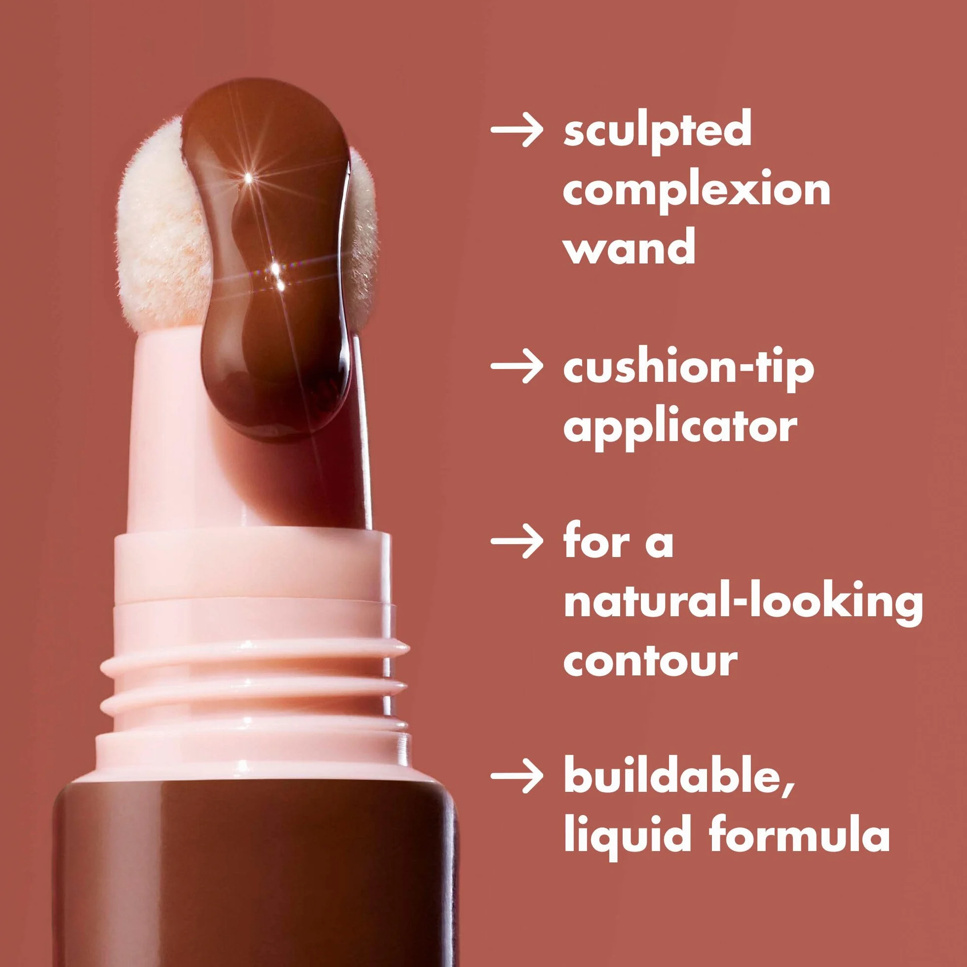 e.l.f. Halo Glow Contour Beauty Wand, płynna różdżka konturowa, formuła do zbudowania, wegańska, brązowa/głęboka