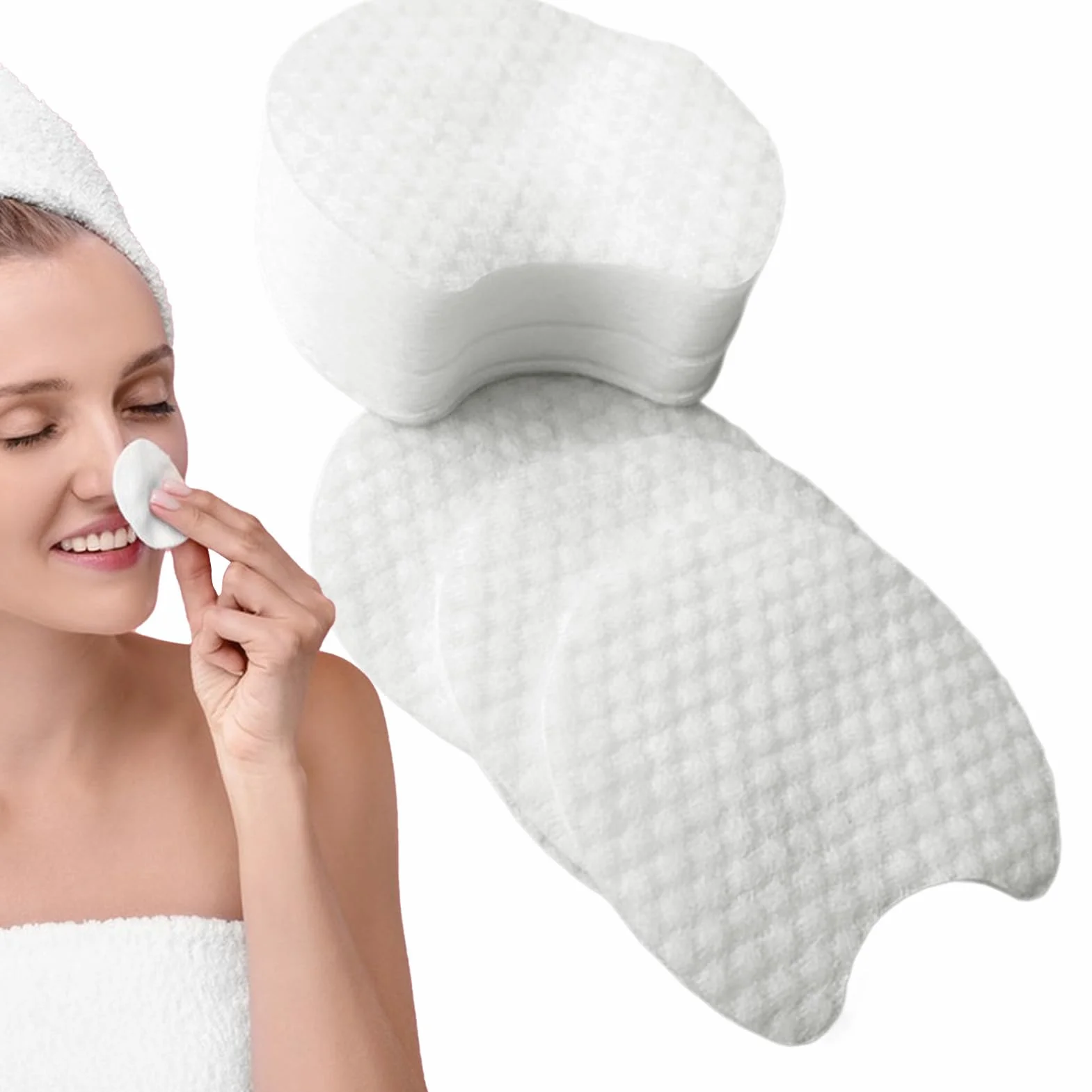 Face Cotton Pads, Facial Cleansing Rounds, Natural Soft, 2.36x2.36 Inches, Reusable for Daily Care