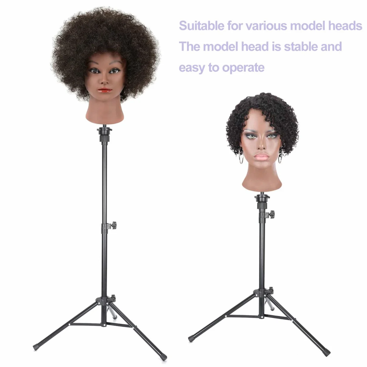 Manekin Head Stand Wig Tripod Wysokość 90-120 cm do głowy manekina piankowa z płótna do peruki stylizacji włosów