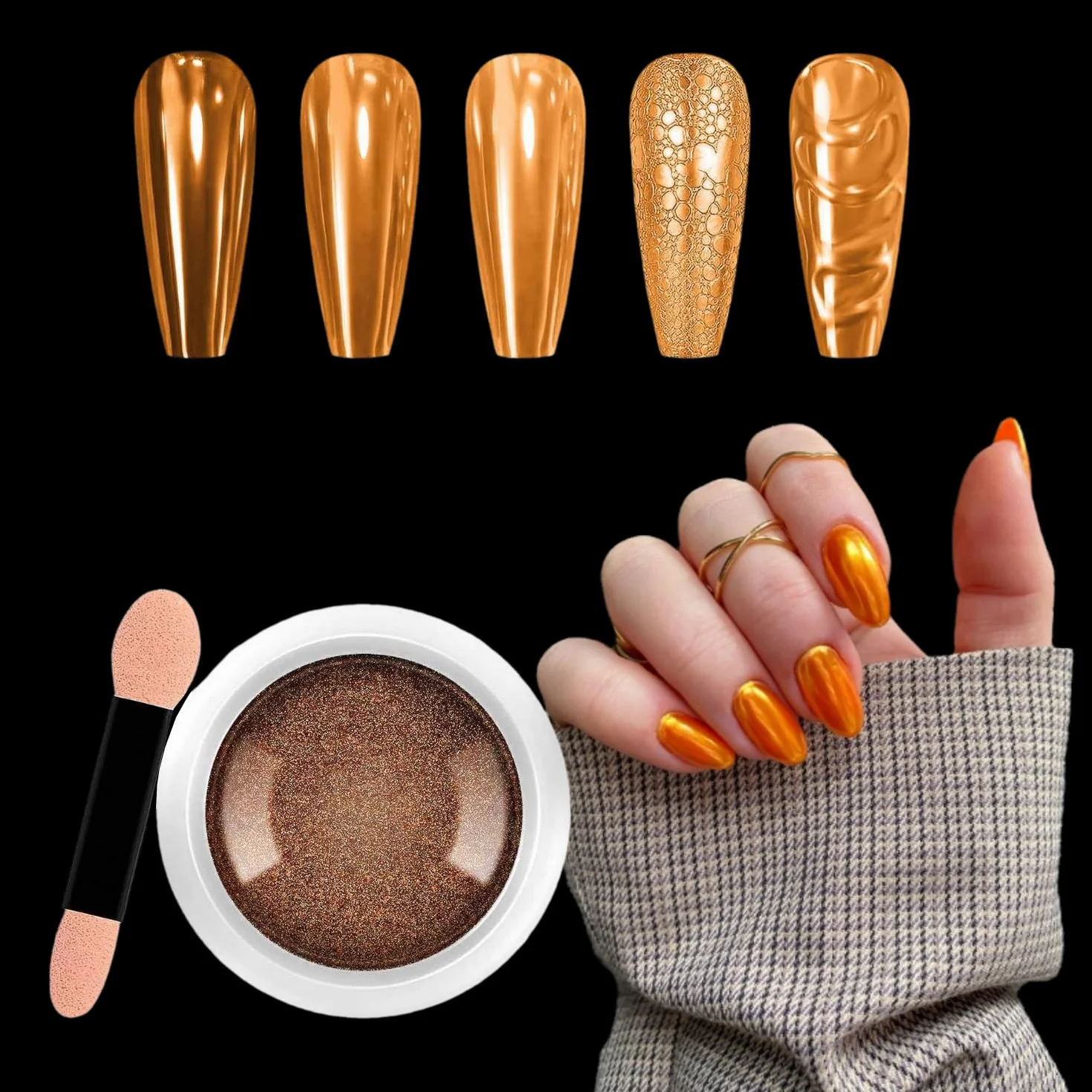 Chrome Nail Powder lustrzany holograficzny brokat metaliczny chrom puder do manicure DIY (10)