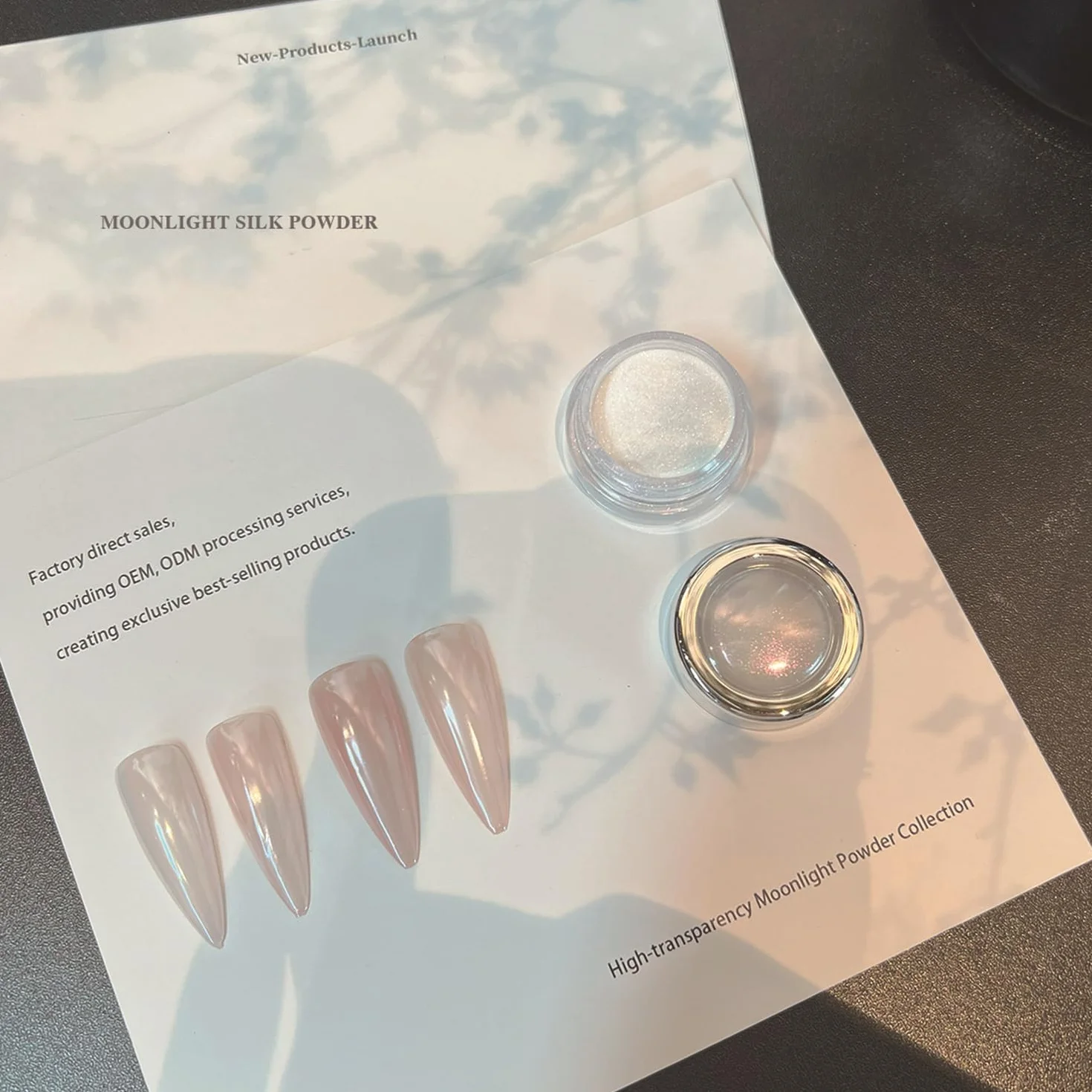 2 pudełka White Pearl Chrome Nail powder Transparentny Aurora Chrome Pigment dla nóg, lśniące glitter powders efekt lustrzany