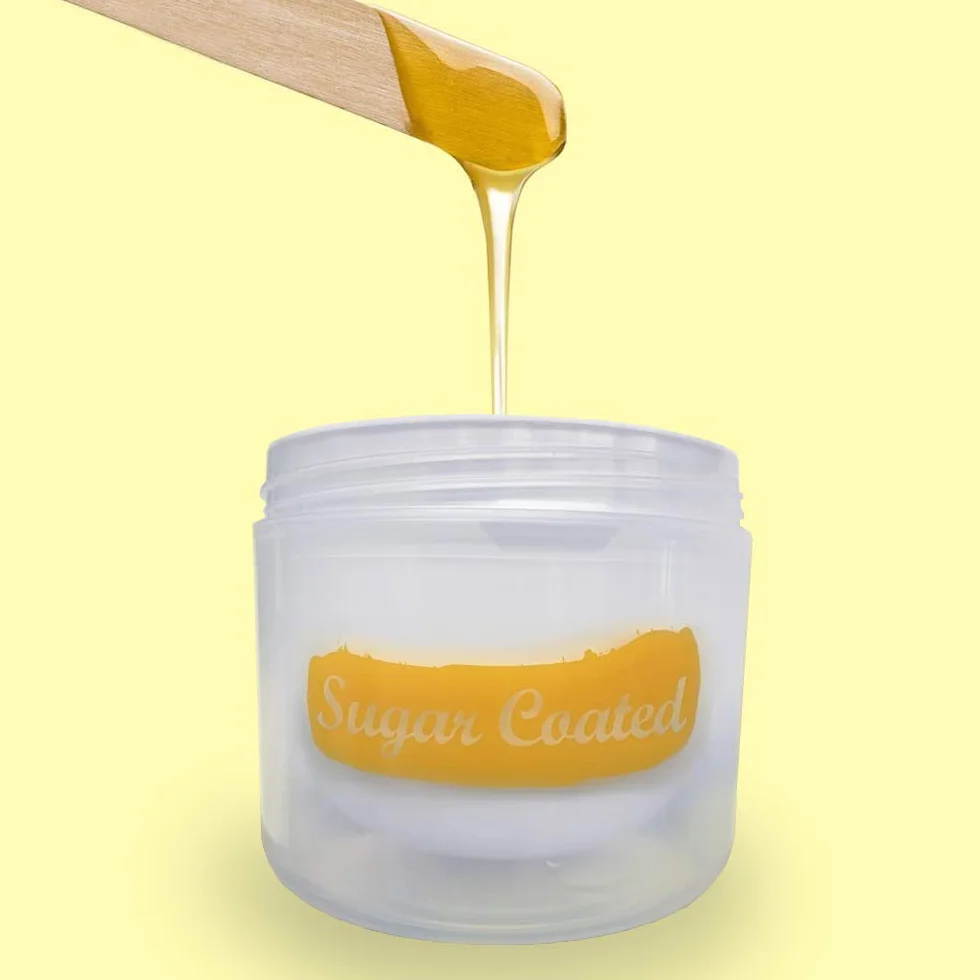 Sugar Coated Hair Removal Wax Kit for Bikini Line, Gentle Non-Damaging Waxing Kit with Calendula Oil 200g