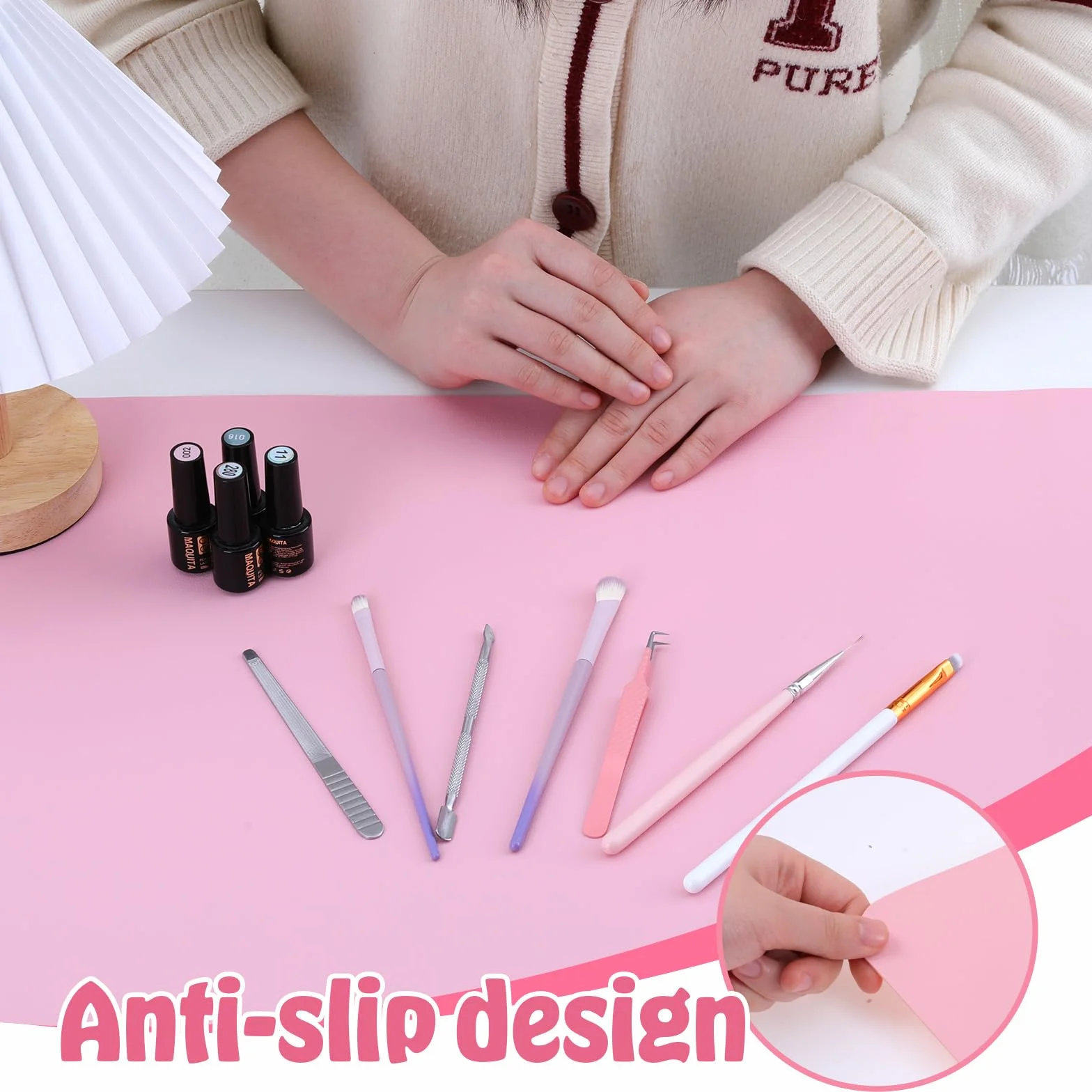 Nailart, składana podkładka pod podłokietniki na paznokcie, miękka poduszka pod nadgarstek ze skóry PU, na paznokcie, podkładka na biurko, do manicure, poduszka treningowa, do wykonywania