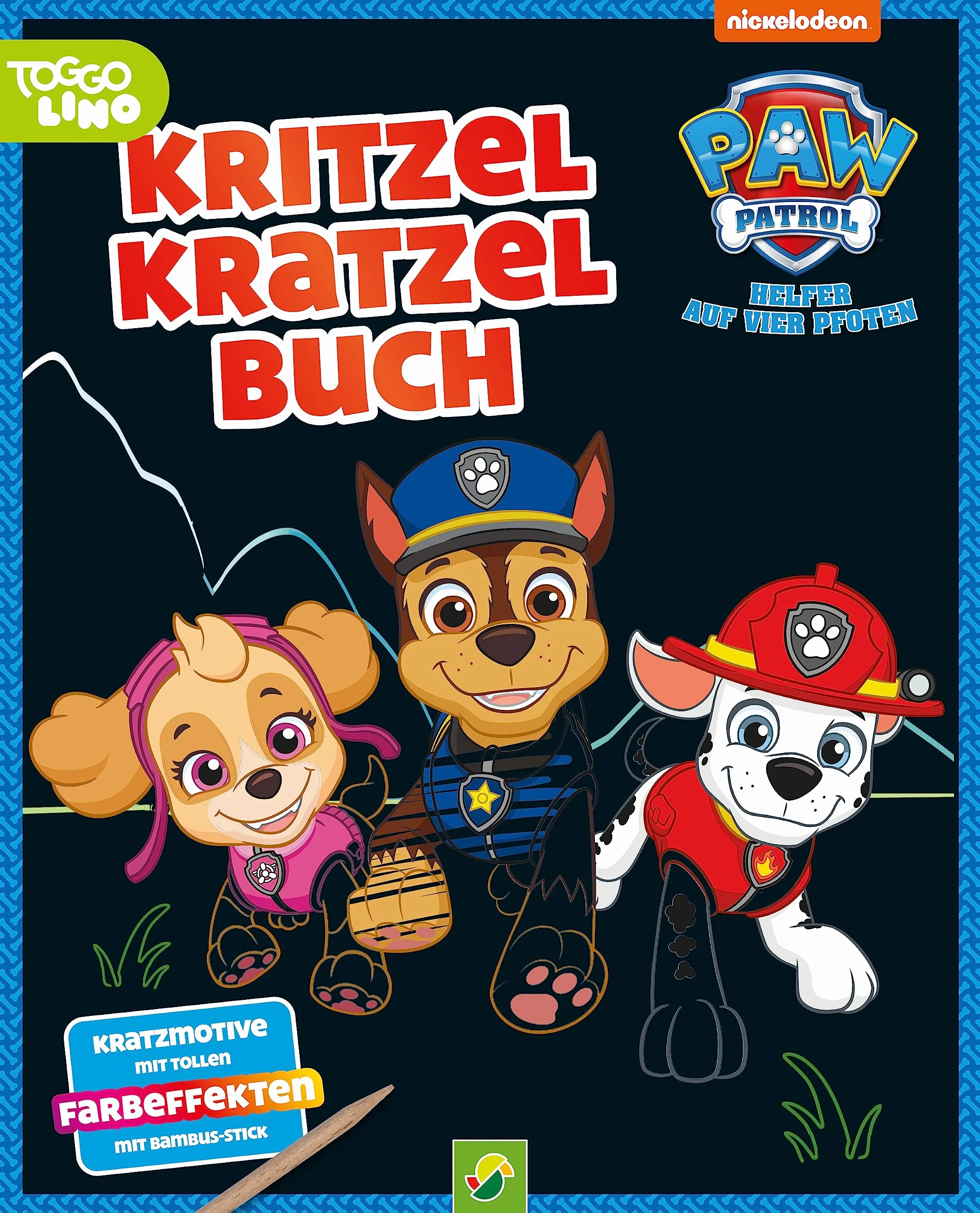 PAW Patrol Kritzel-Kratzel-Buch für Kinder ab 5 Jahren: Auskratzmotive mit tollen Farbeffekten. Kratzbuch mit Bambus-Stick: 1