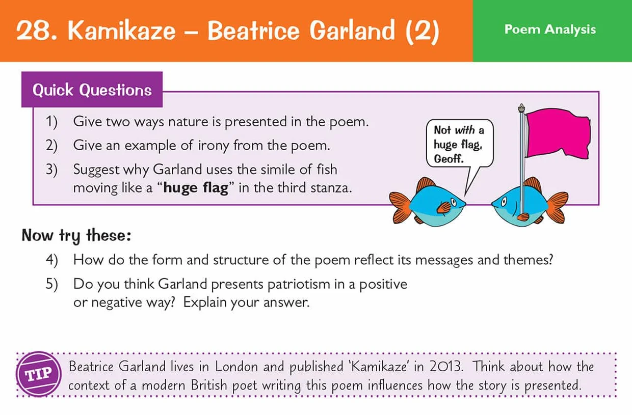 GCSE English: AQA Power & Conflict Poetry Anthology - Revision Question Cards