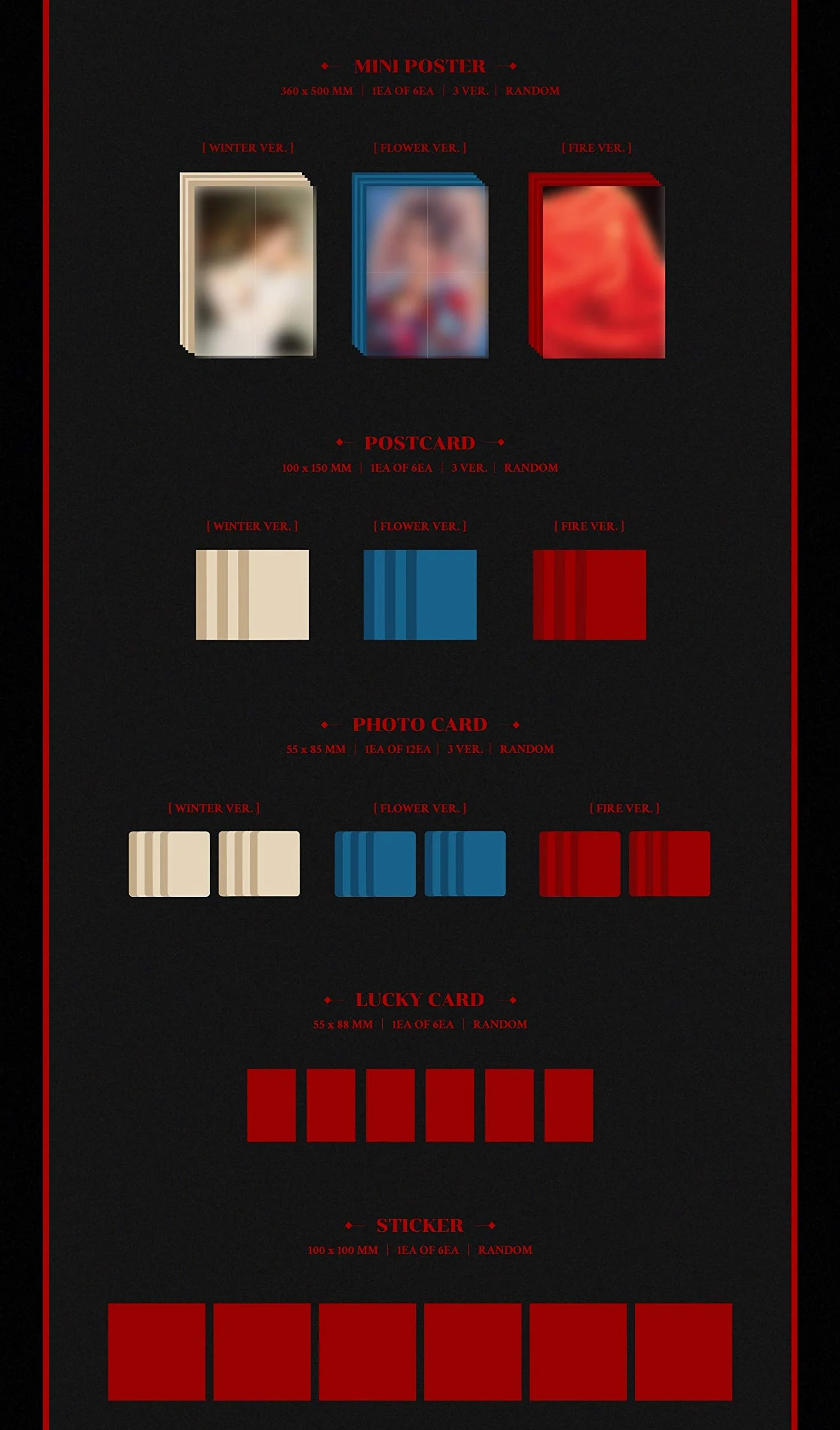 I Burn (Fire Version) incl. 96pg Booklet, Lyric Paper, Mini Poster, Postcard, Photocard + Lucky Card