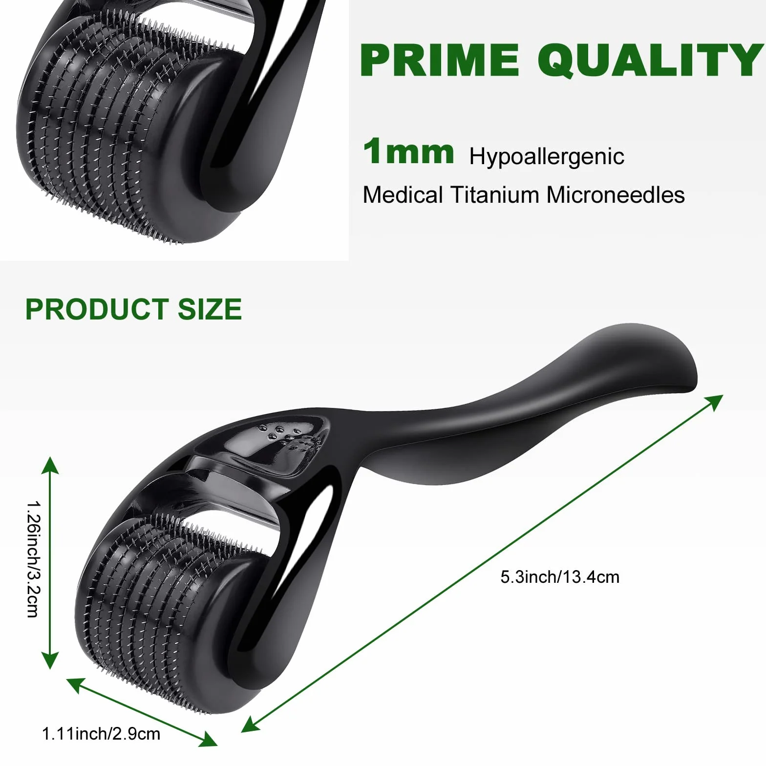 URAQT Derma Roller Titanium 540 do brody i twarzy, stymulacja wzrostu włosów, przeciwzmarszczkowy