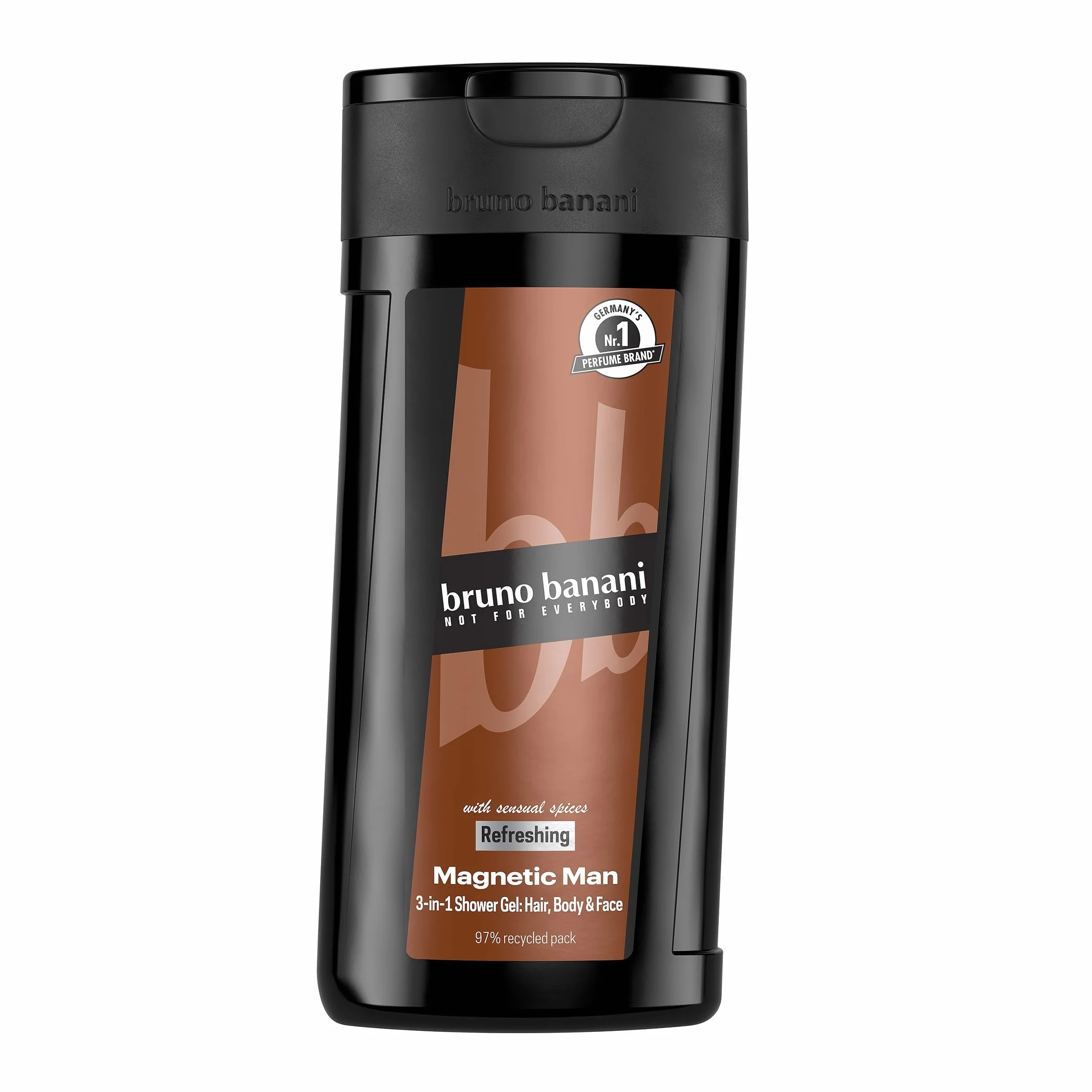 bruno banani Magnetic Man Shower Gel żel pod prysznic 3 w 1 z urzekającą nutą bursztynu, 250 ml