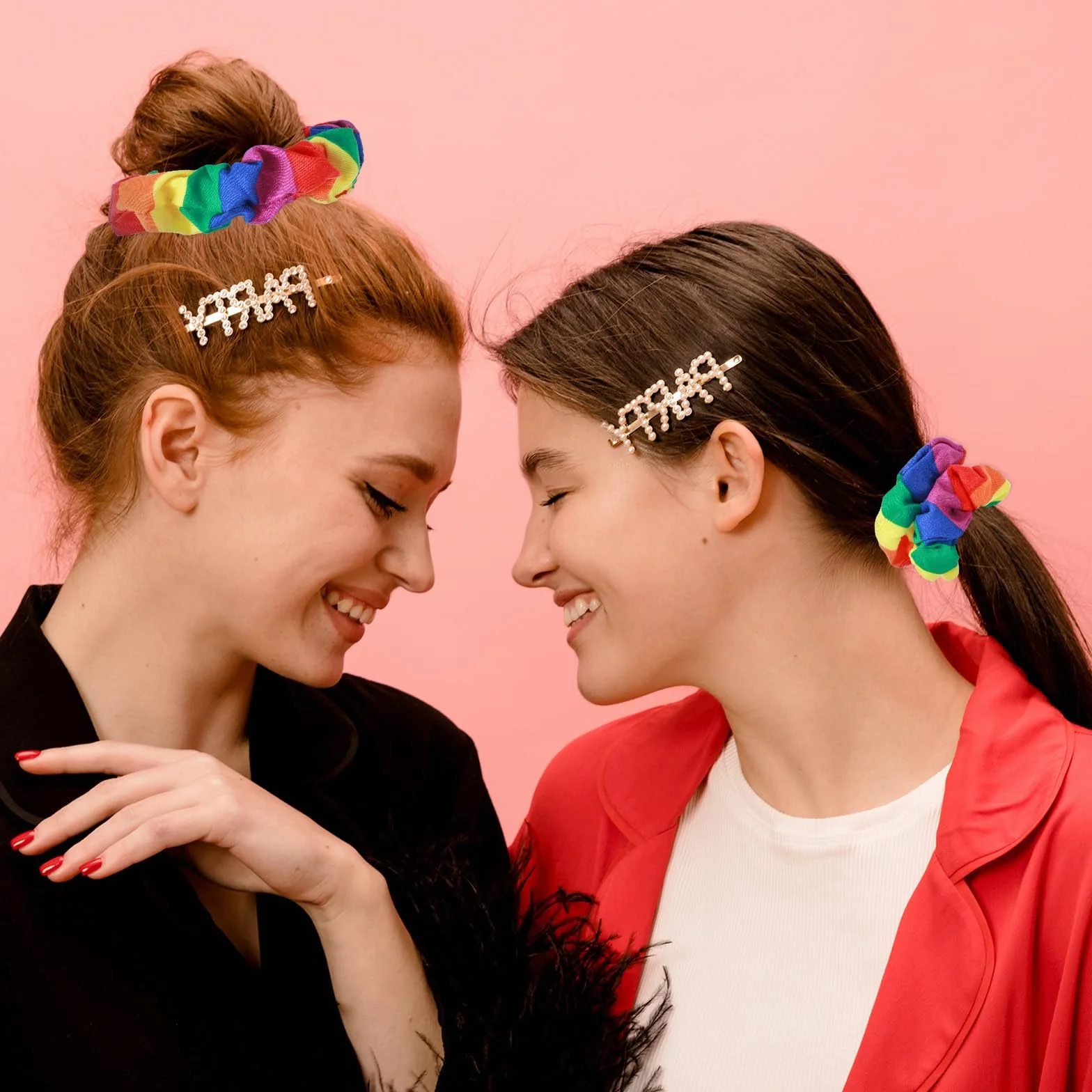 Pride tęczowe gumki do włosów tęczowy pierścień duma akcesoria dla LGBTQ kolorowe elastyczne paski kucyk uchwyt dla kobiet dziewcząt akcesoria do włosów (4 szt.)
