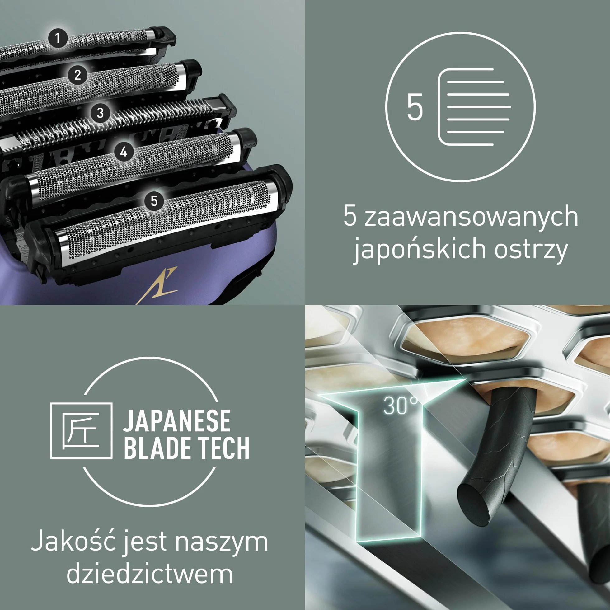 Panasonic Series 800 ES-LV67 golarka na mokro/sucho, 5-krotna głowica tnąca z silnikiem liniowym, w zestawie trymer do długich włosów, granatowy