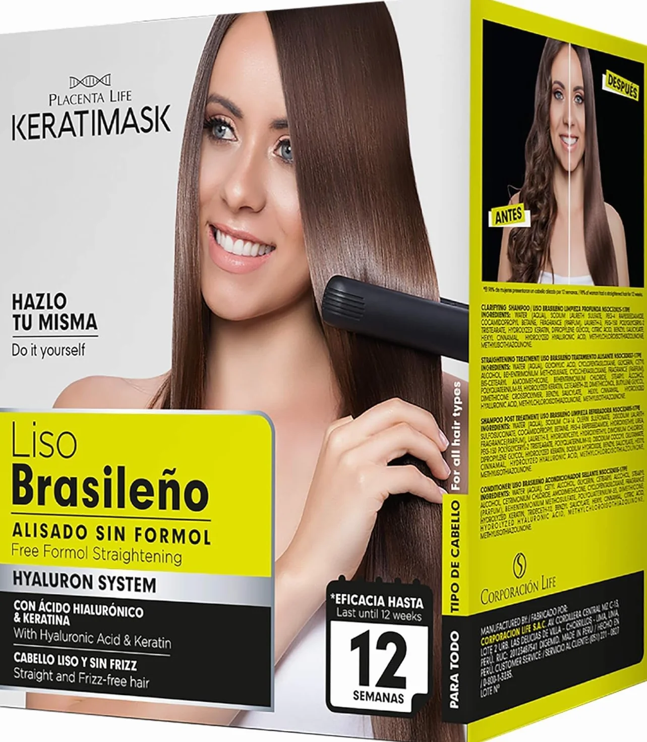 Be Natural Brazylijski zestaw do wygładzania z keratyną zielony