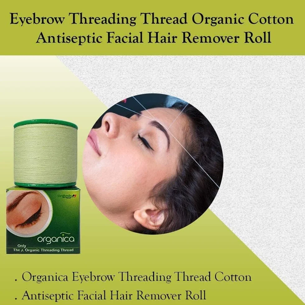 Organica – 3 szpule przędzy z bawełny organicznej do depilacji twarzy