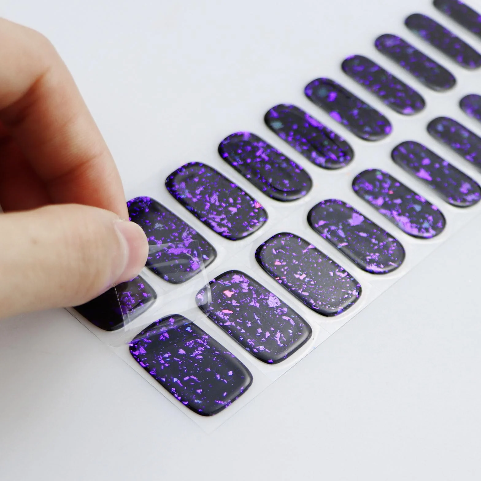 JMEOWIO Naklejki do paznokci Żel Ciemny fioletowy Naklejki do paznokci Żel Nail Art Stickers Decor