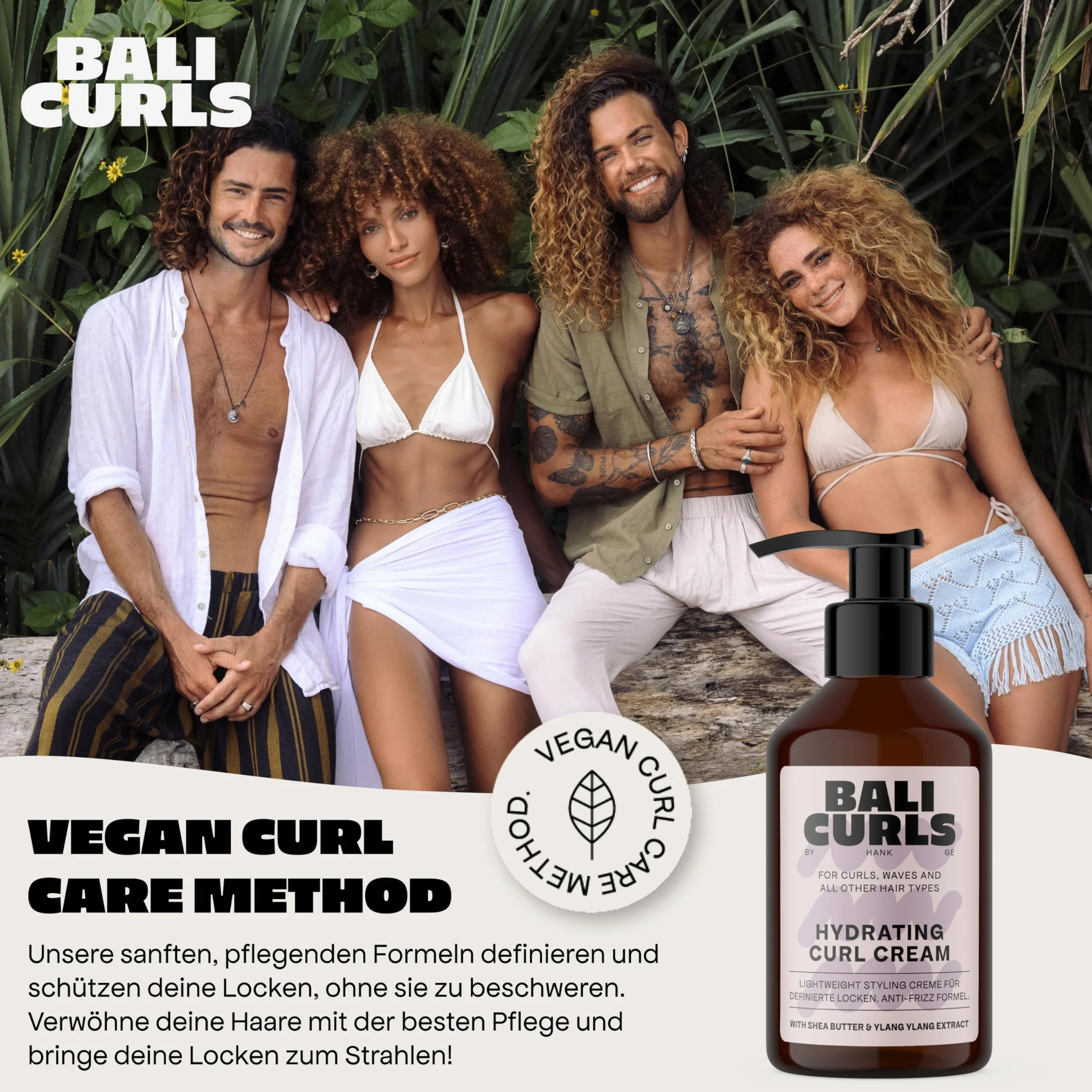Bali Curls Hydrating Curl Cream nawilżający krem do loków masło shea olej kokosowy ylang-ylang 150 ml