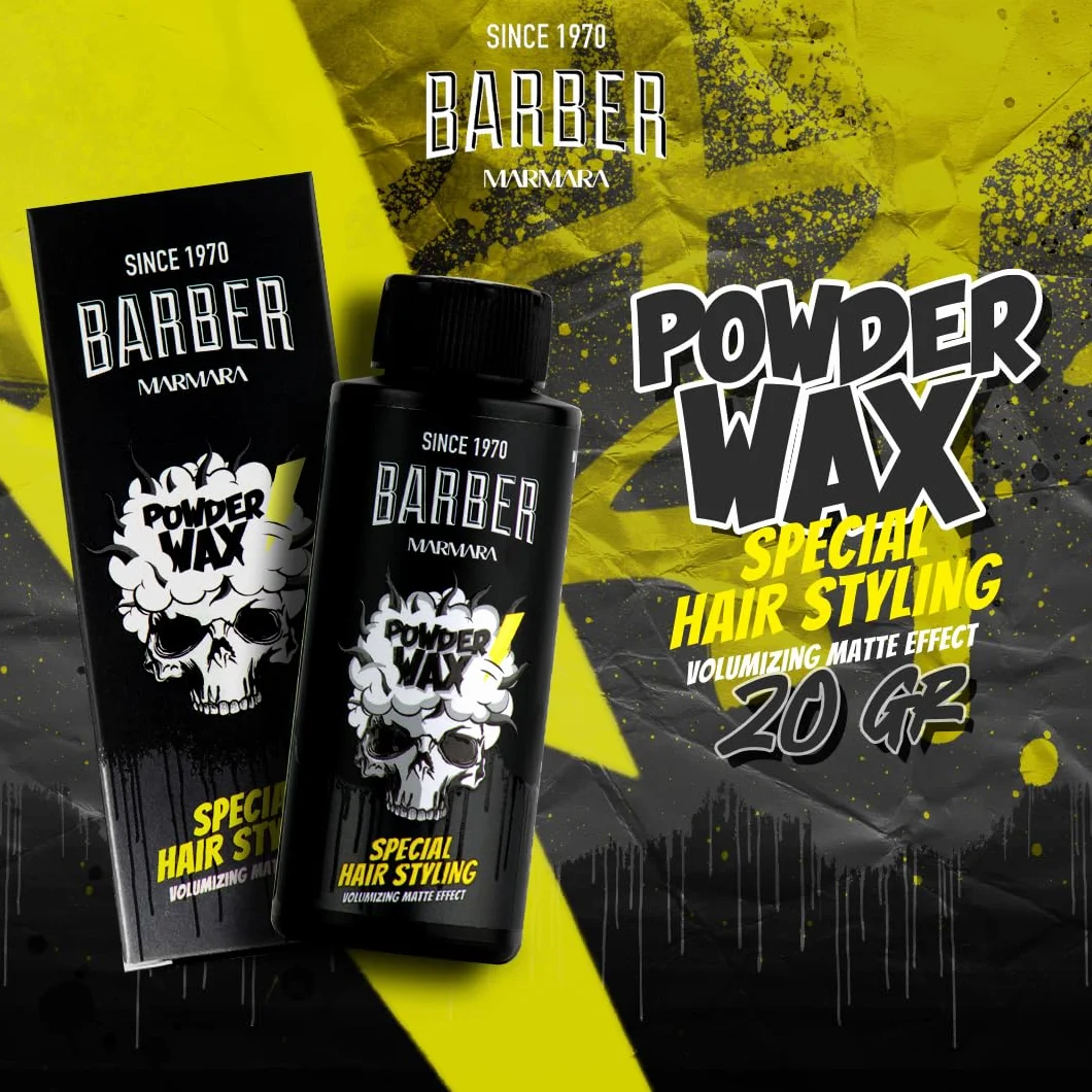 Barber Marmara Proszek Wosk do Stylizacji Włosów, Puder Wolumizujący dla Mężczyzn, Matowe Wykończenie, Lekki, Bez Tłustości, 20g