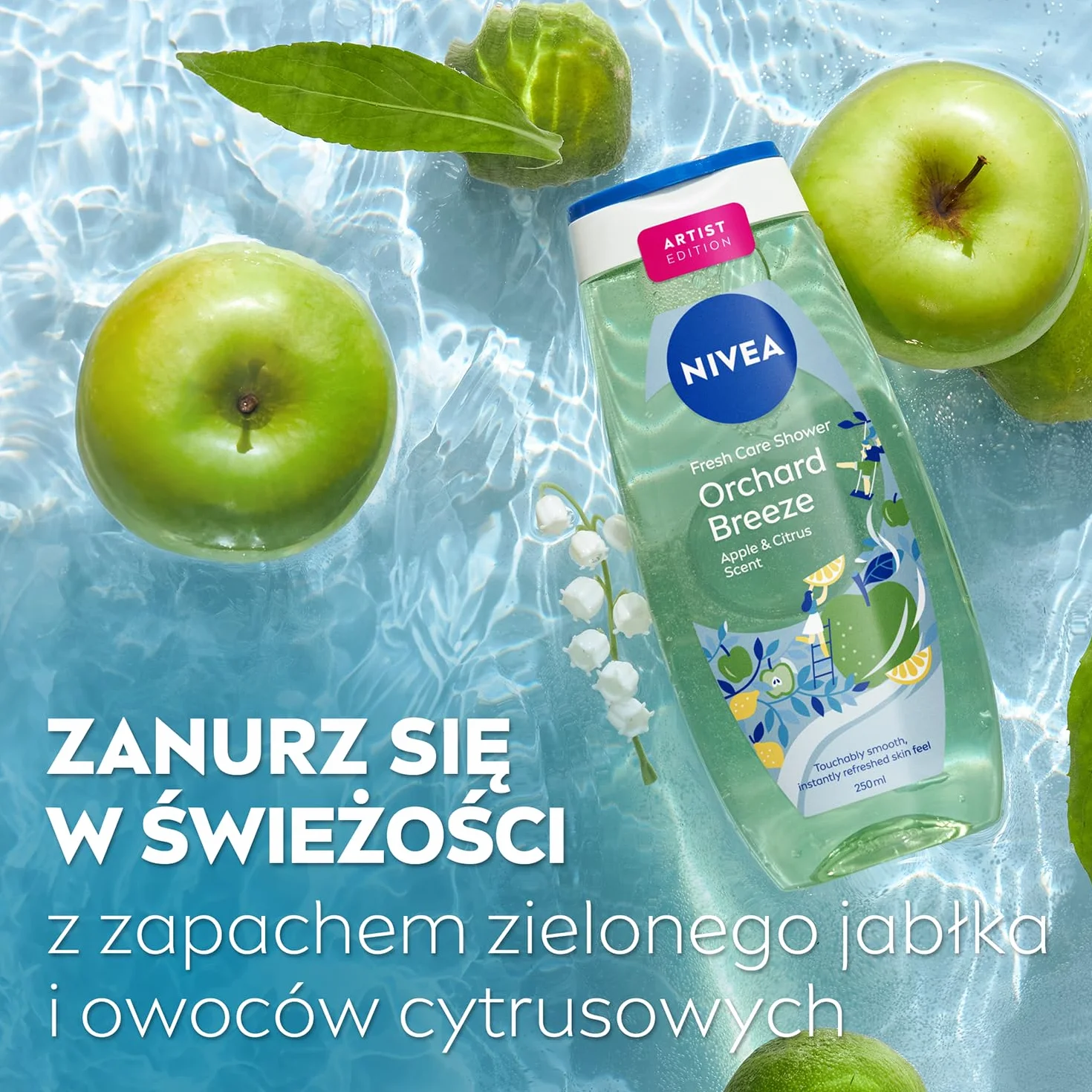 NIVEA Odświeżający żel pod prysznic Orchard Breeze jabłko cytrusy 250 ml