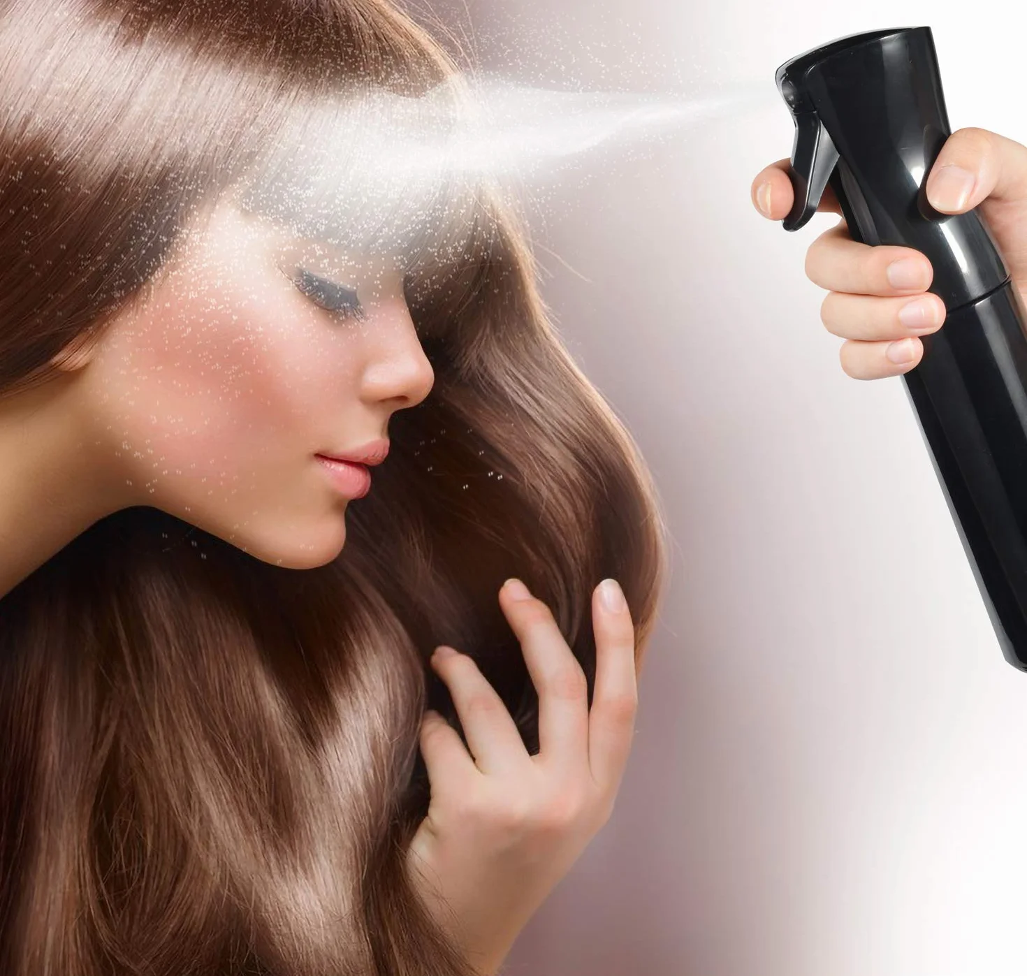 Spray do włosów z ciągłą mgiełką wodną 300 ml przezroczysty