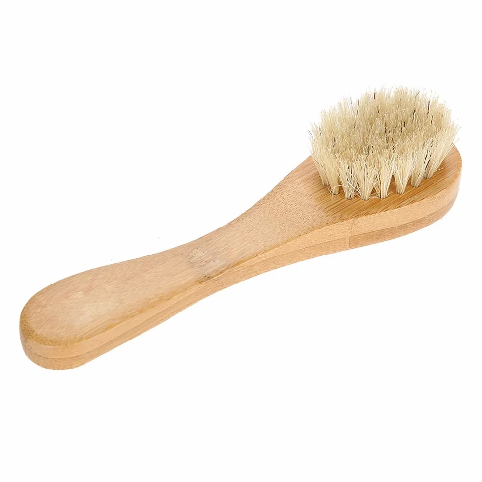 Lipcowe letnie prezenty Szczotka do oczyszczania twarzy do peelingu twarzy, drewniana rączka szczotka do twarzy peeling czyszczenie skóry narzędzie