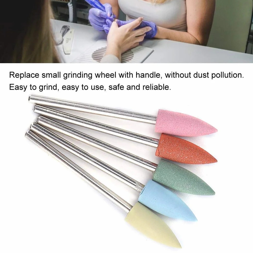 Wiertła do paznokci 5 sztuk/zestaw, Obcinacz do paznokci Wiertła do paznokci Gumowe Manicure Pedicure Lakier do paznokci Akcesoria do paznokci Akrylowe paznokcie Żel Usuń lakier (152)
