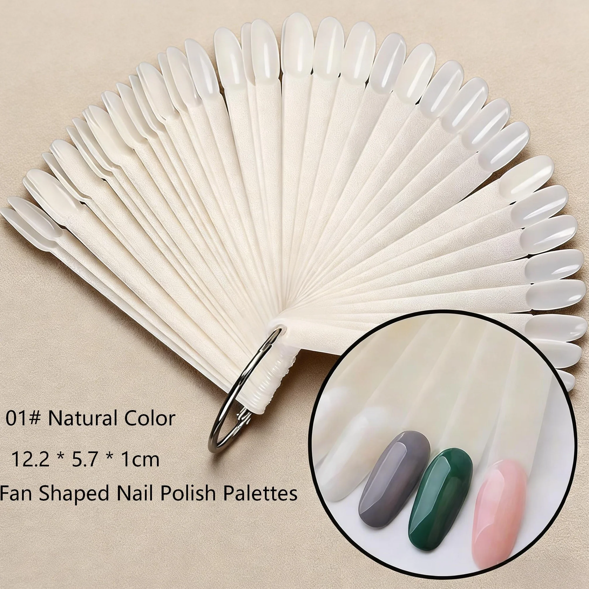 50 Sztuk Wentylowe Palety do Paznokci, z Karabińczykiem - Paleta Kolorów Lakieru, Narzędzia do Ćwiczenia Manicure, Wystawka do Salonu i DIY (01)