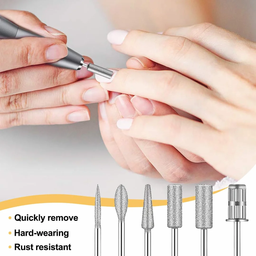 Zestaw 12 wierteł do paznokci z węglika wolframu do manicure pedicure