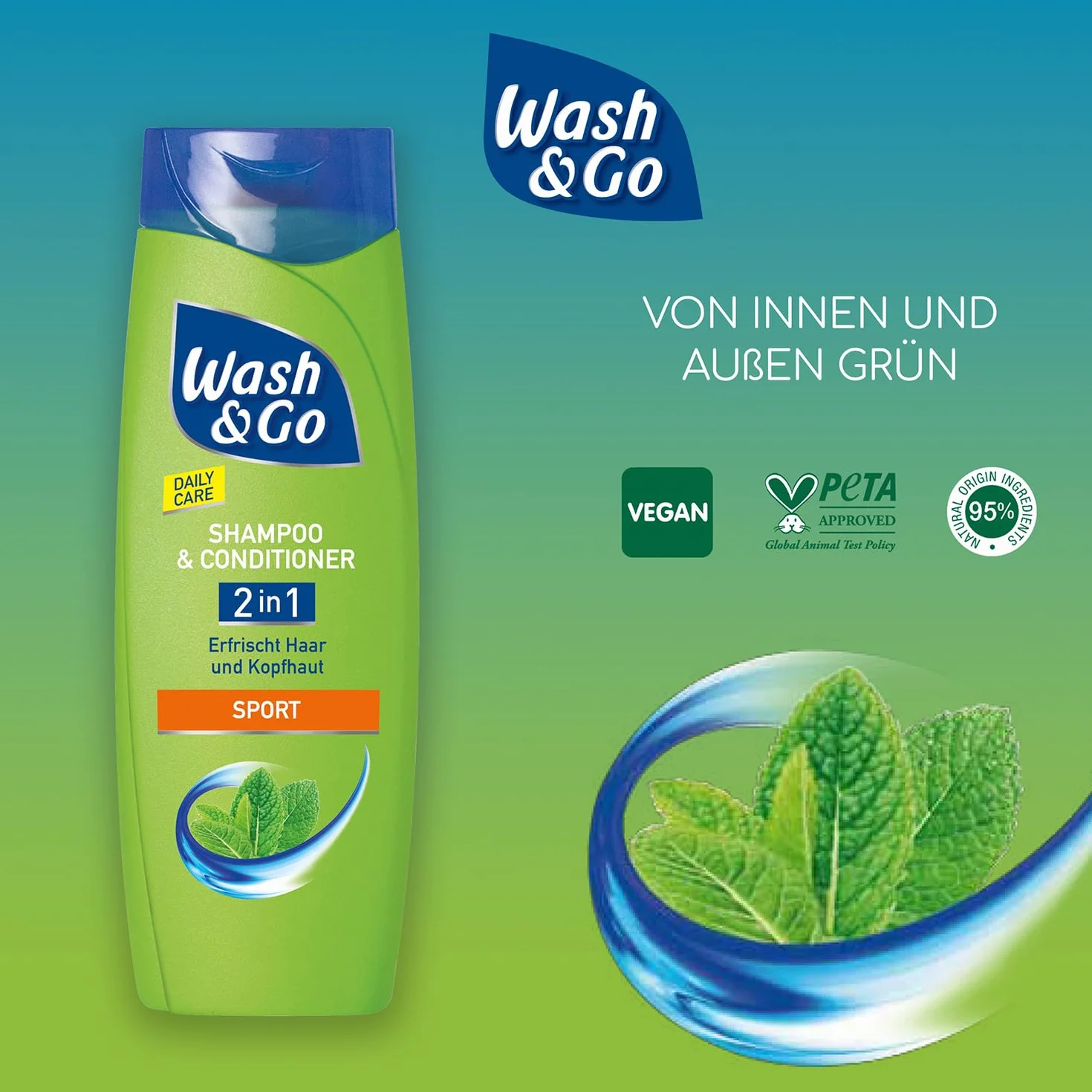 Wash&Go Sport Szampon Przezroczysty 400 ml Codzienna pielęgnacja włosów