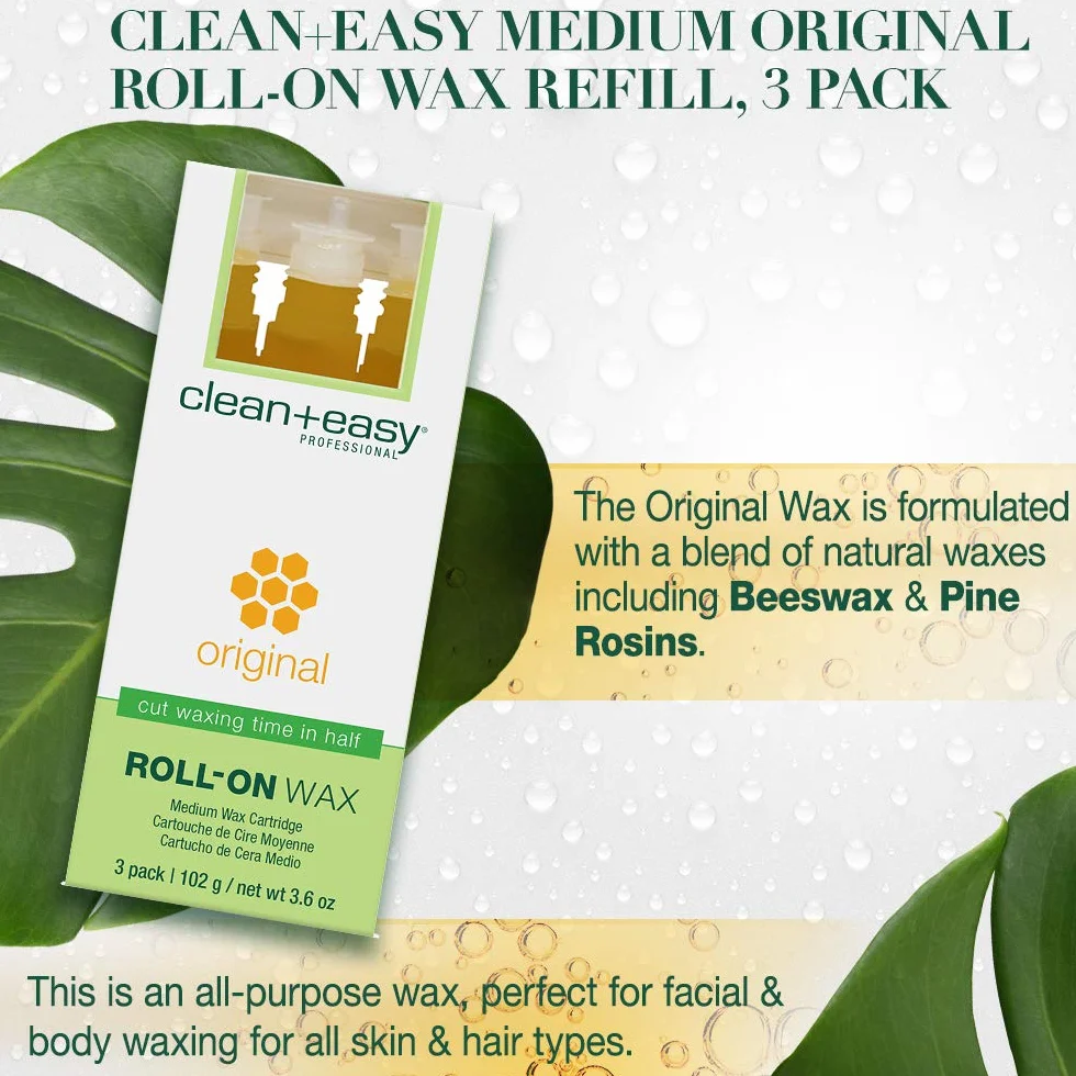 Clean Easy Clean&Easy Recharge Średni Oryginalny Wosk Do Depilacji Ciała Pack 3Unidx34Gr 500 g