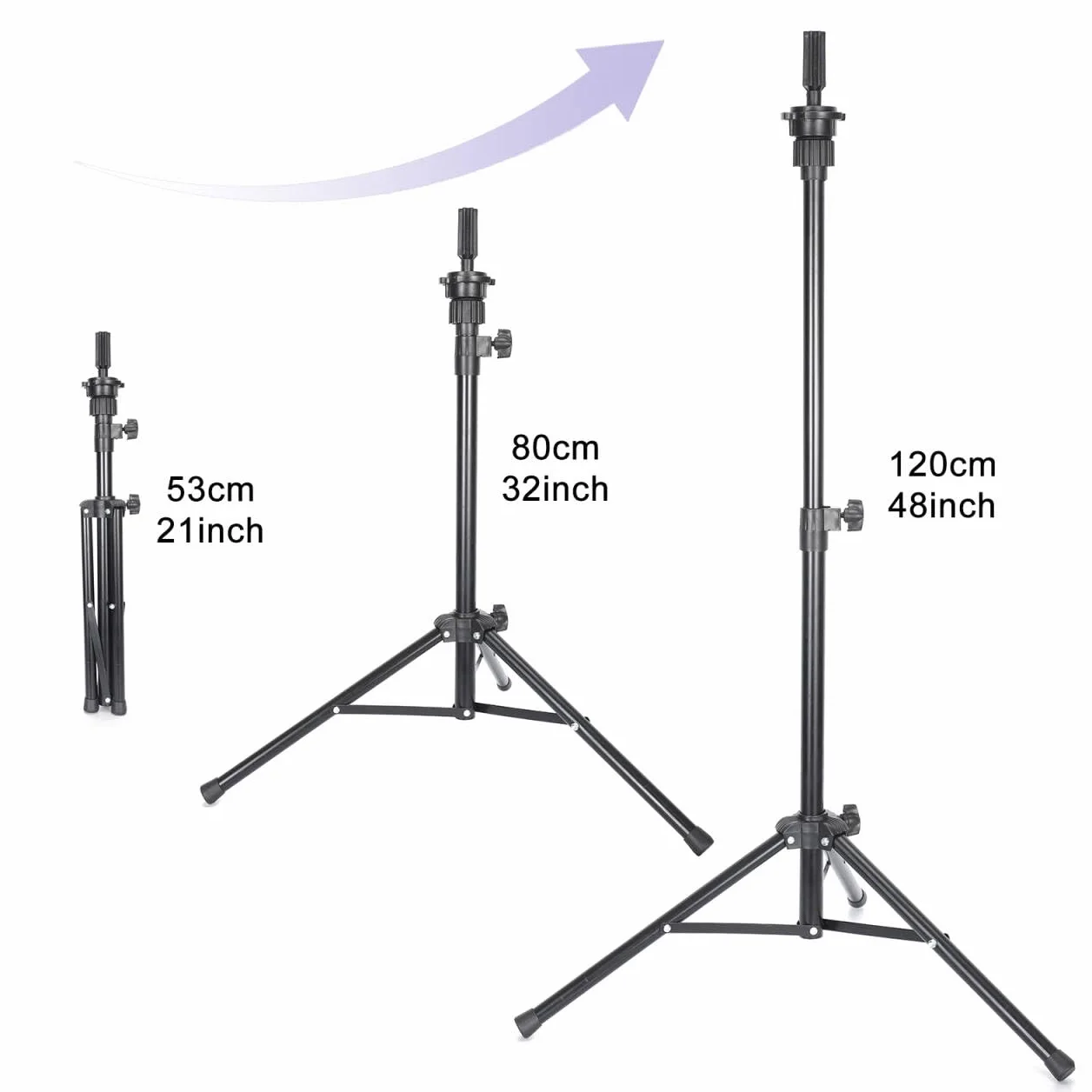 Manekin Head Stand Wig Tripod Wysokość 90-120 cm do głowy manekina piankowa z płótna do peruki stylizacji włosów