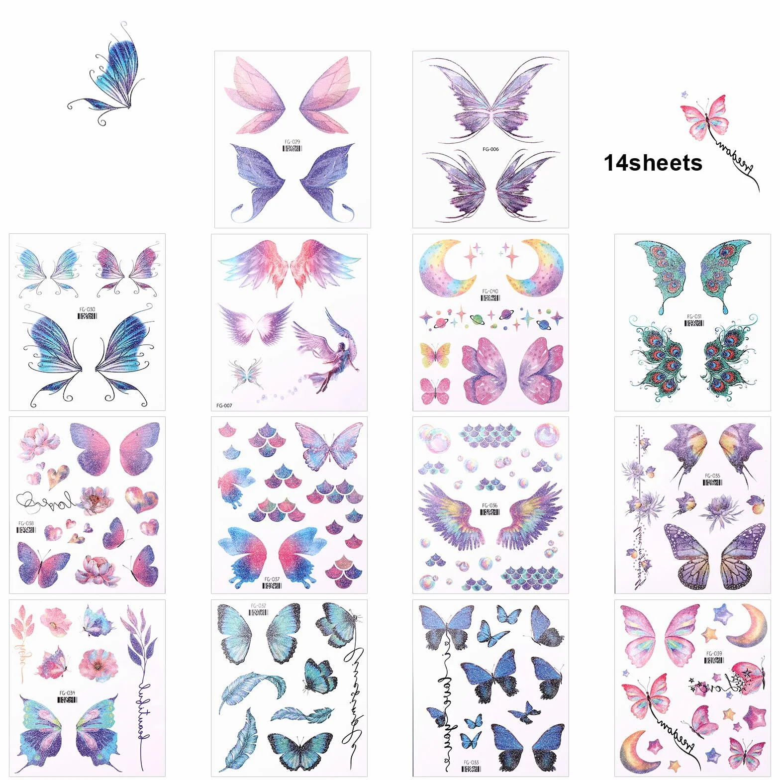 Tatuaż z motyl, brokatowe, wodoodporne, tymczasowe na twarz, dla kobiet i dziewcząt, na urodziny, karnawał, imprezę, makijaż