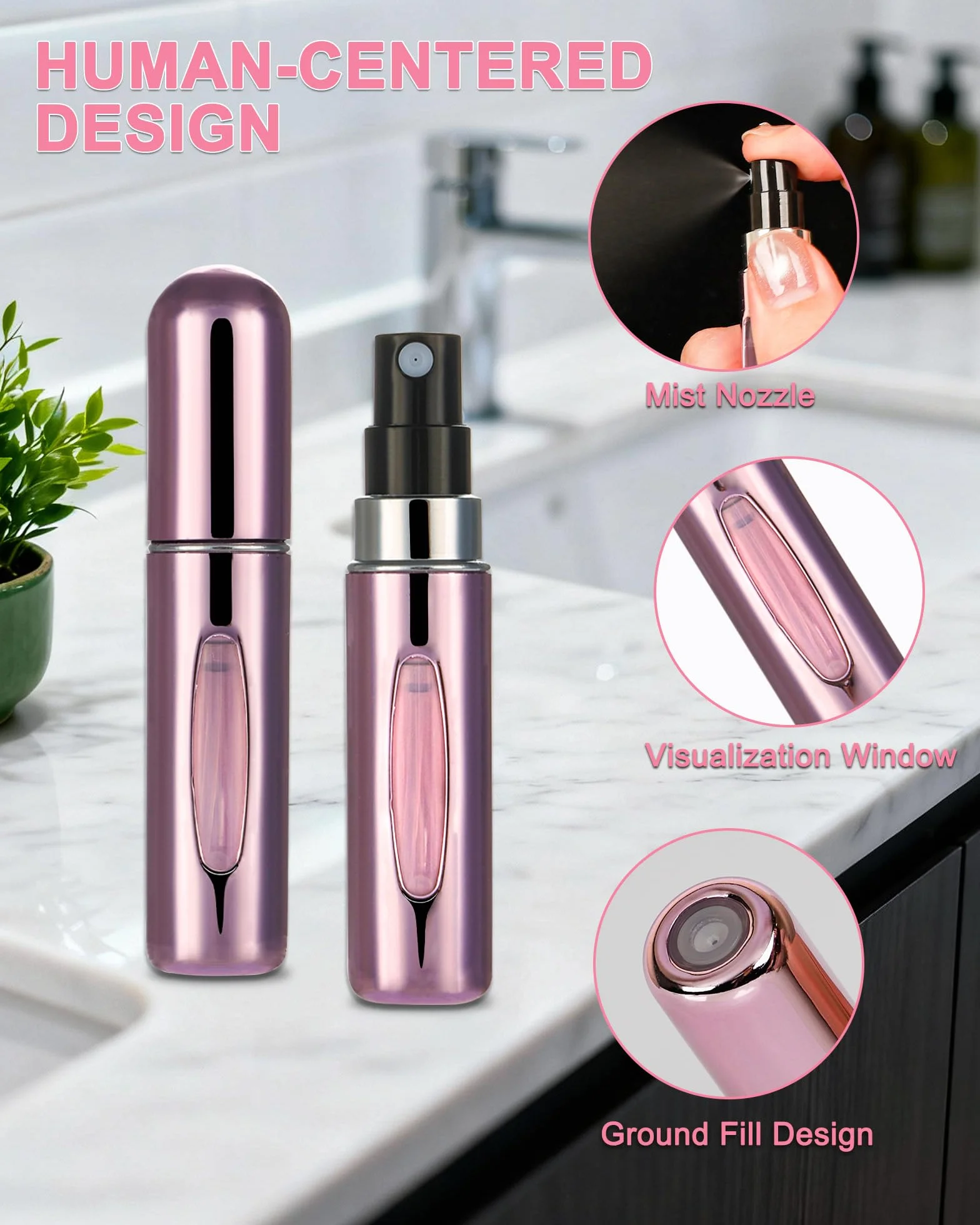 Butelka Perfum 5 Sztuk Rozpylacz 5ml Miniaturowy Przenośny Z Widocznym Poziomem