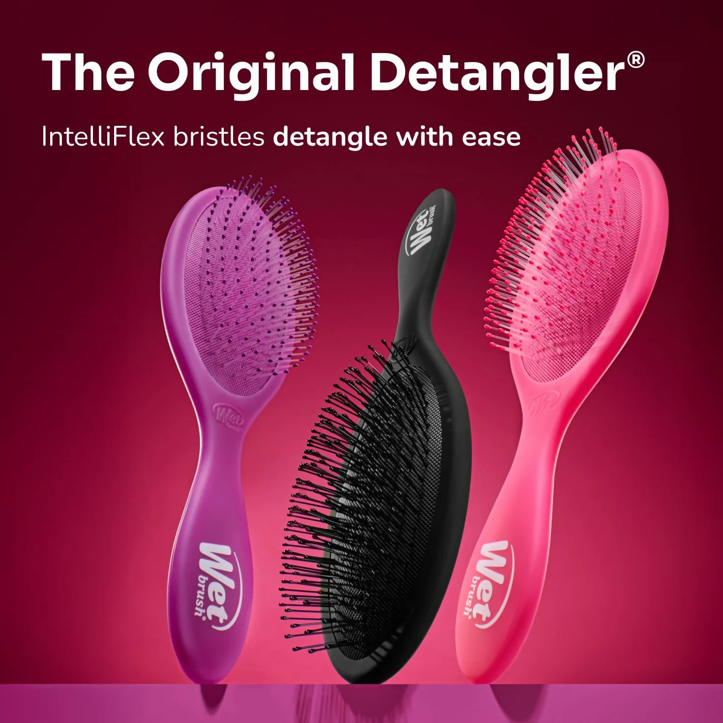 WetBrush Original Detangler Hair Brush Ultra Soft Intelliflex Bristles Desert Afterglow Pink