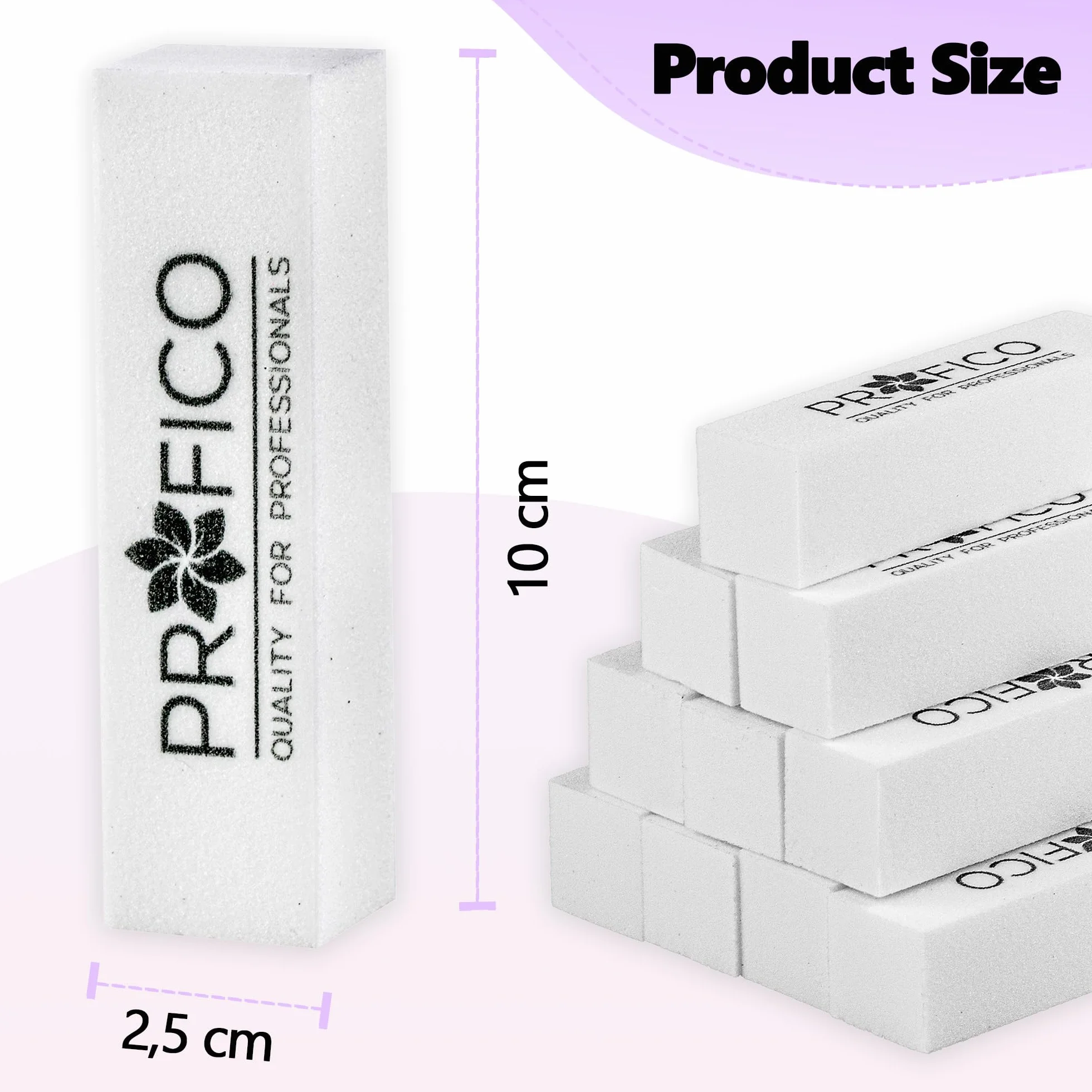 Blok do polerowania paznokci bufor 240/240 biały - 10 sztuk - 4-stronny blok pilnik do paznokci - pilnik do paznokci do manicure, pedicure i modelowania paznokci, biały bufor bloki